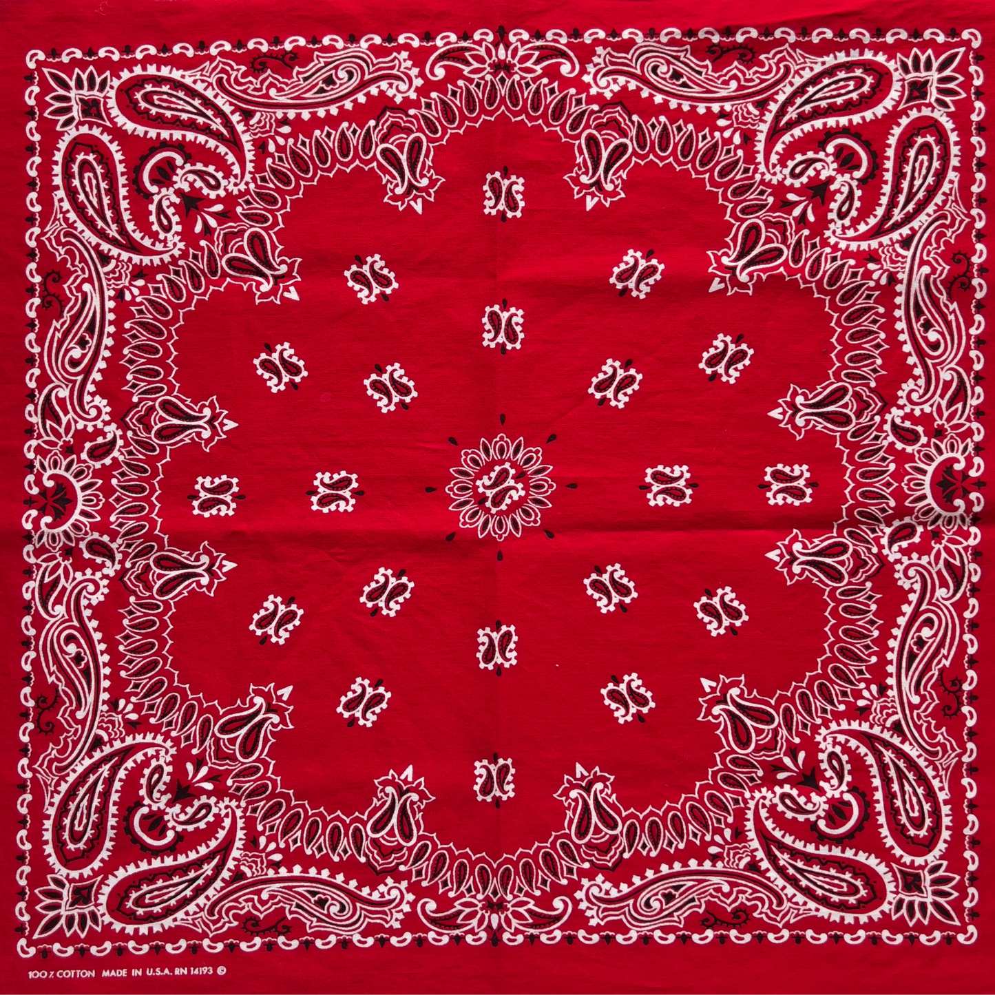 Vintage 1970s Red Paisley Print Cotton Bandana - Shop ThreadCount Vintage Co.