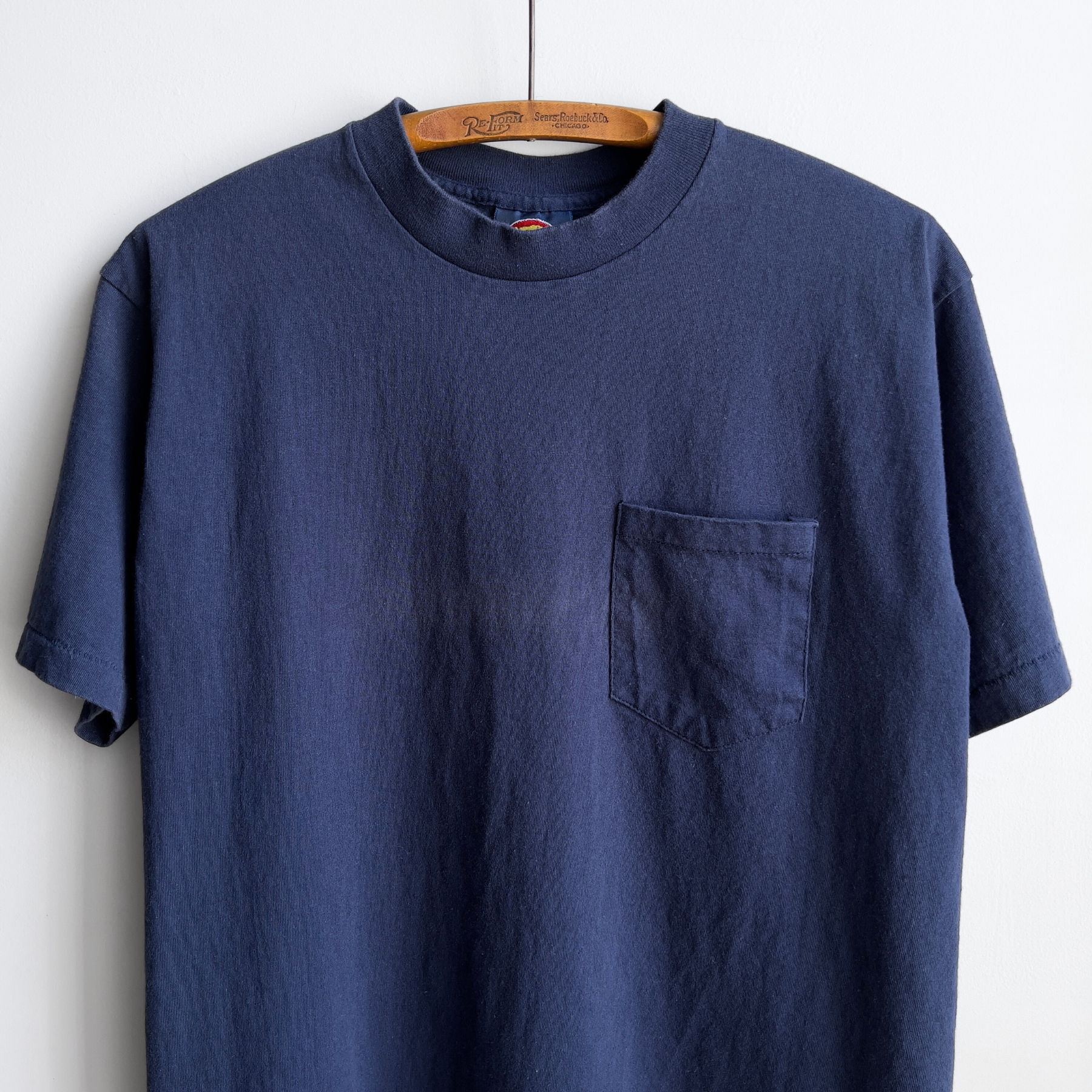 1990s Navy Blue Blank Pocket Tee  - Shop ThreadCount Vintage Co.