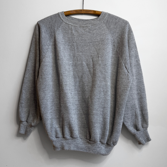 1970s Grey Cotton Blank Crewneck Sweatshirt  - Shop ThreadCount Vintage Co.