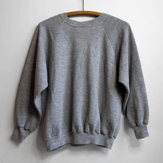 1970s Grey Cotton Blank Crewneck Sweatshirt  - Shop ThreadCount Vintage Co.