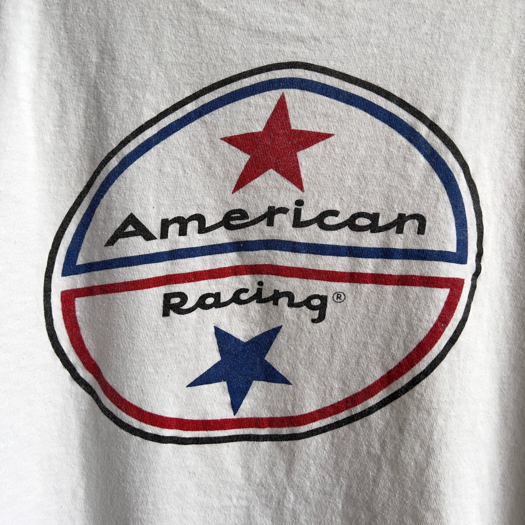 1970s American Racing White Graphic Pocket Tee  - Shop ThreadCount Vintage Co.