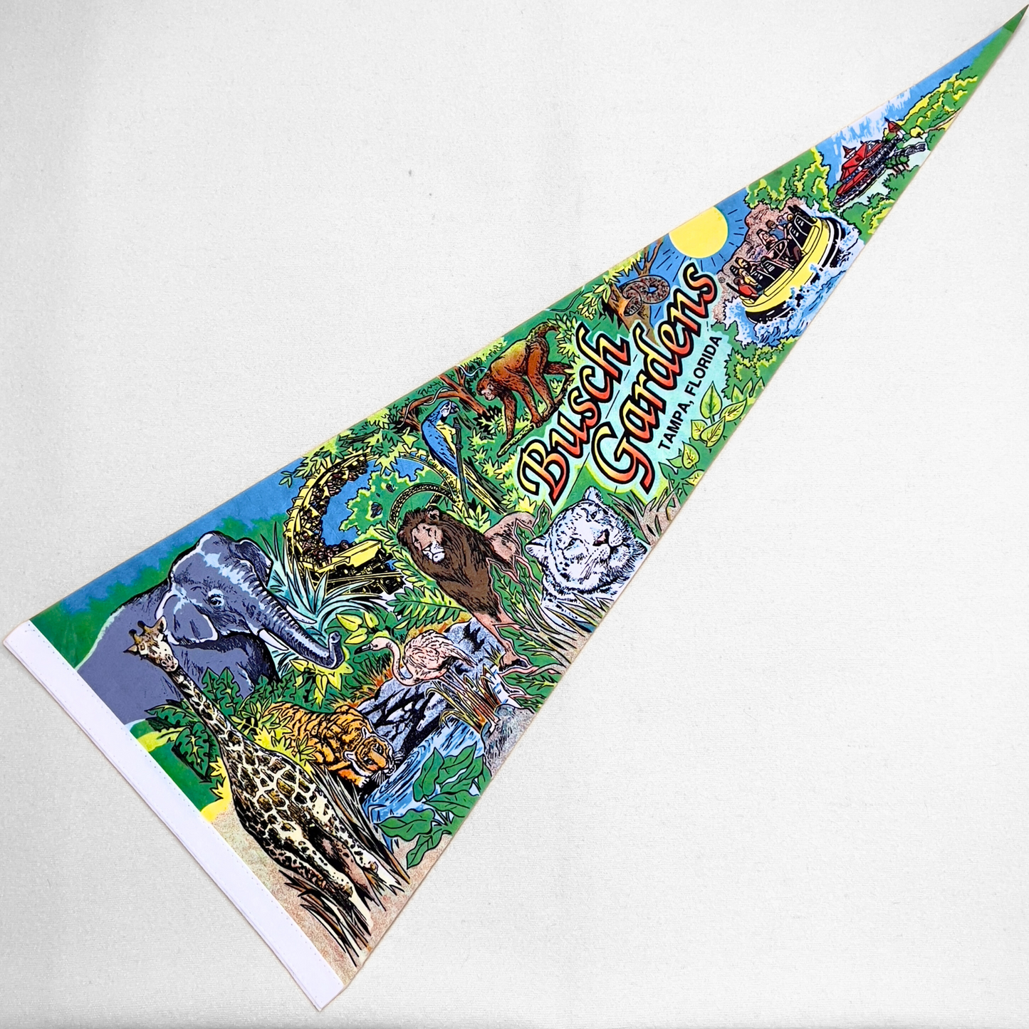 1980s Busch Gardens Tampa Florida Pennant - Shop ThreadCount Vintage Co.