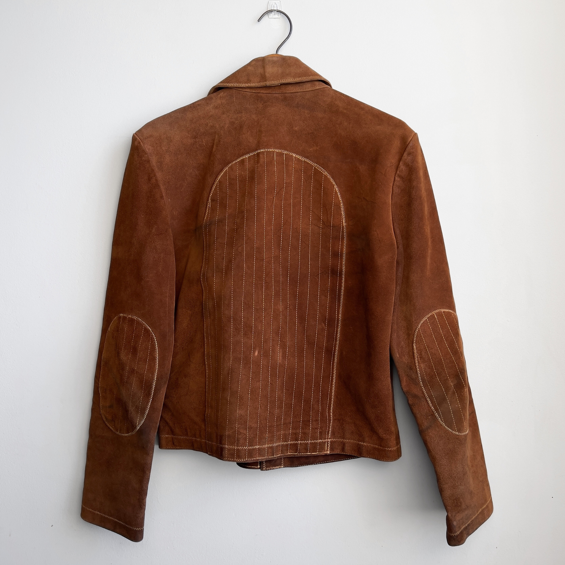 1960s Chess King Brown Visible Stitch Suede Leather Jacket  - Shop ThreadCount Vintage Co.