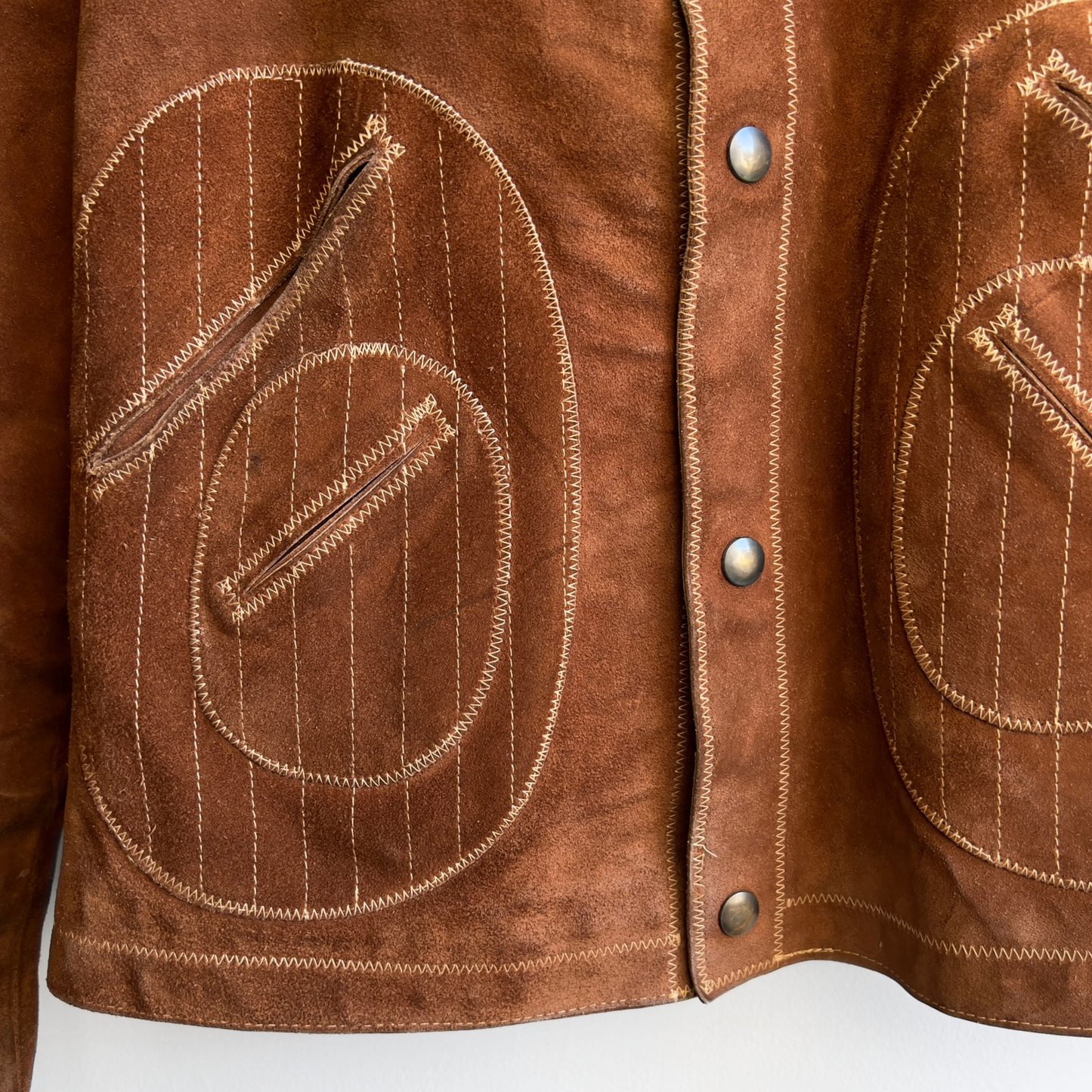 1960s Chess King Brown Visible Stitch Suede Leather Jacket  - Shop ThreadCount Vintage Co.