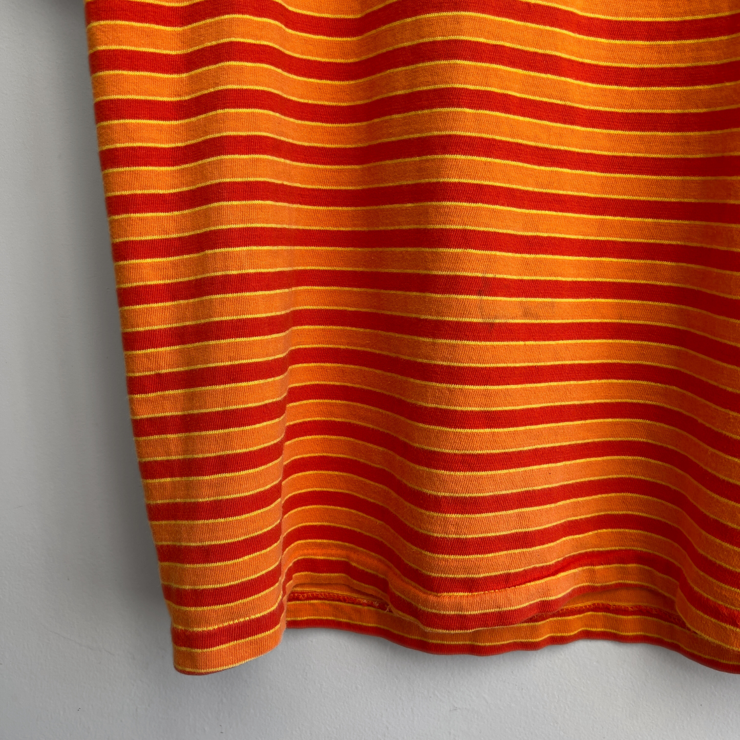 Vintage 1960s Orange Striped Combed Cotton Tee - Shop ThreadCount Vintage Co.