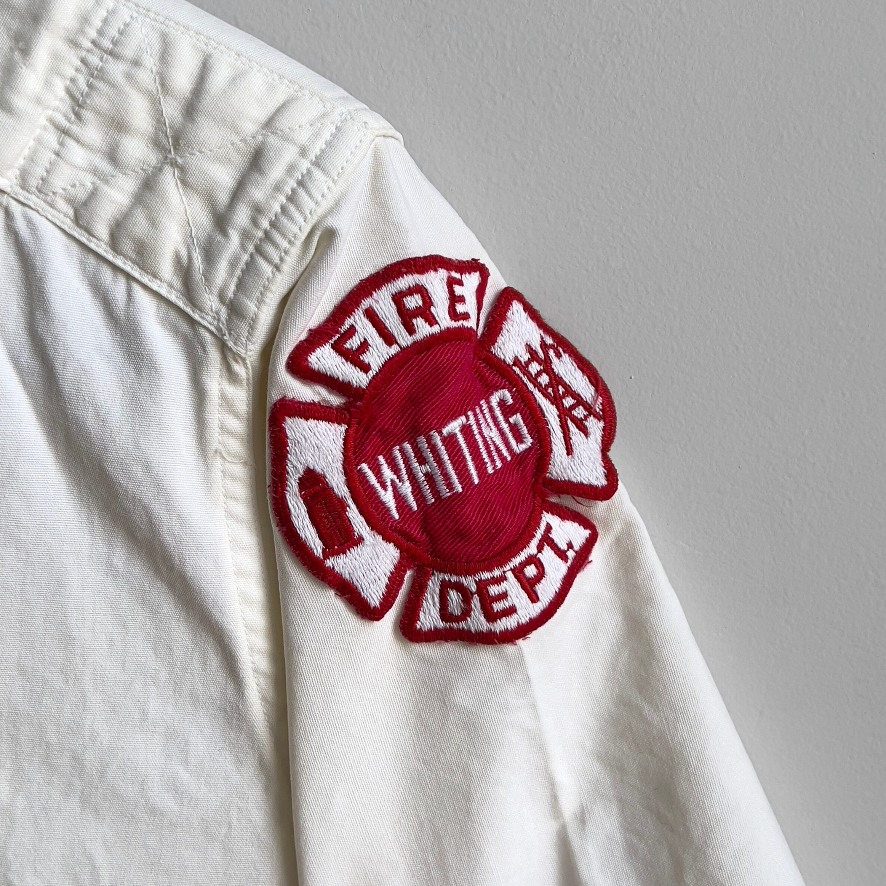 1950s Whiting Indiana Fire Dept. Cotton Poplin Uniform Shirt  - Shop ThreadCount Vintage Co.