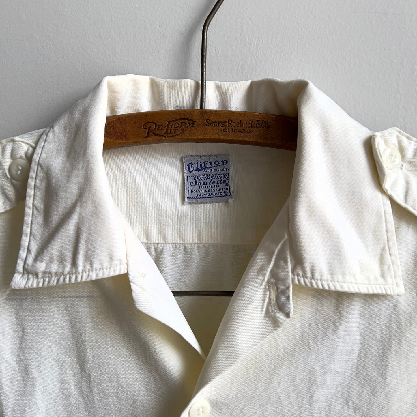 Vintage 1950s Whiting Indiana Fire Dept. Cotton Poplin Uniform Shirt - Shop ThreadCount Vintage Co.