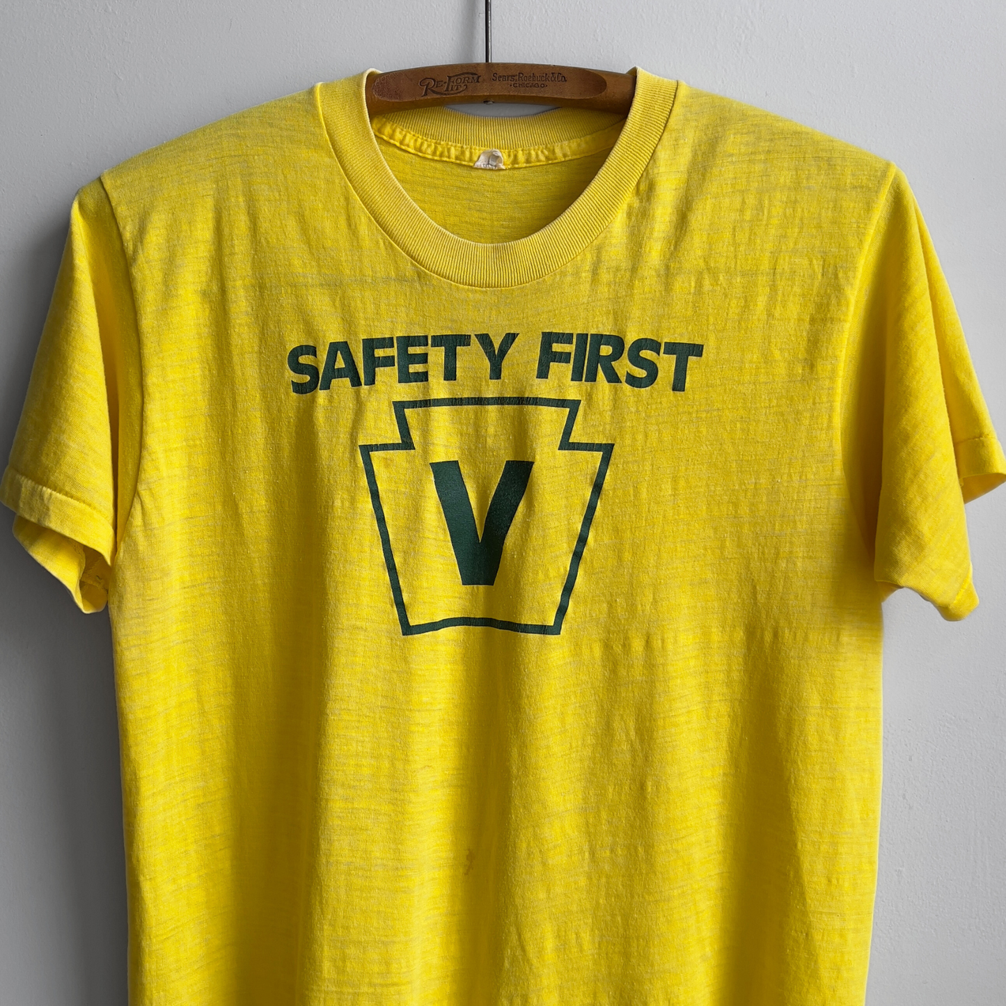 Vintage 1970s Vulcan Mold Safety First Threadbare Graphic Tee - Shop ThreadCount Vintage Co.