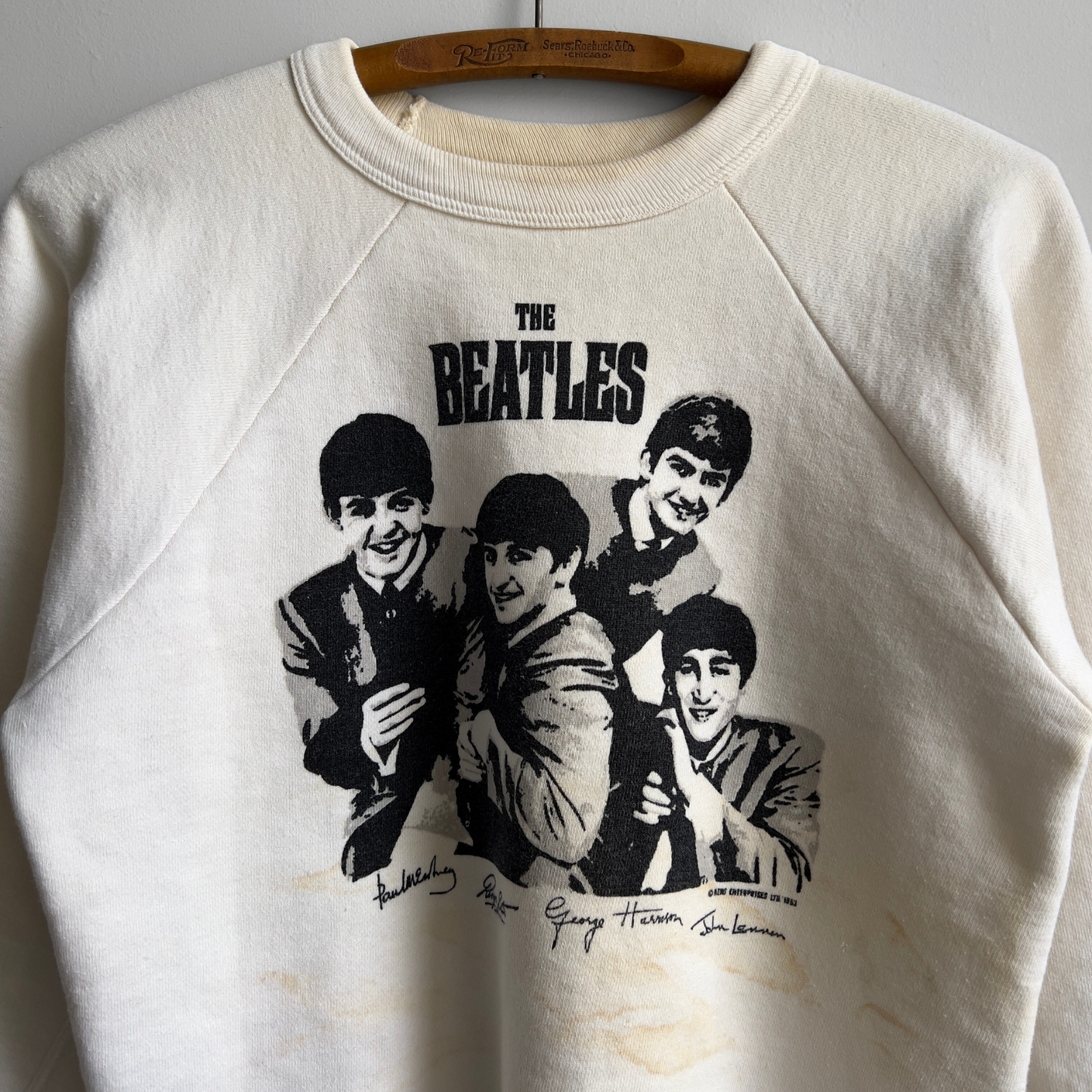 1963 The Beatles Band Nems Enterprises Graphic Sweatshirt - Shop ThreadCount Vintage Co.