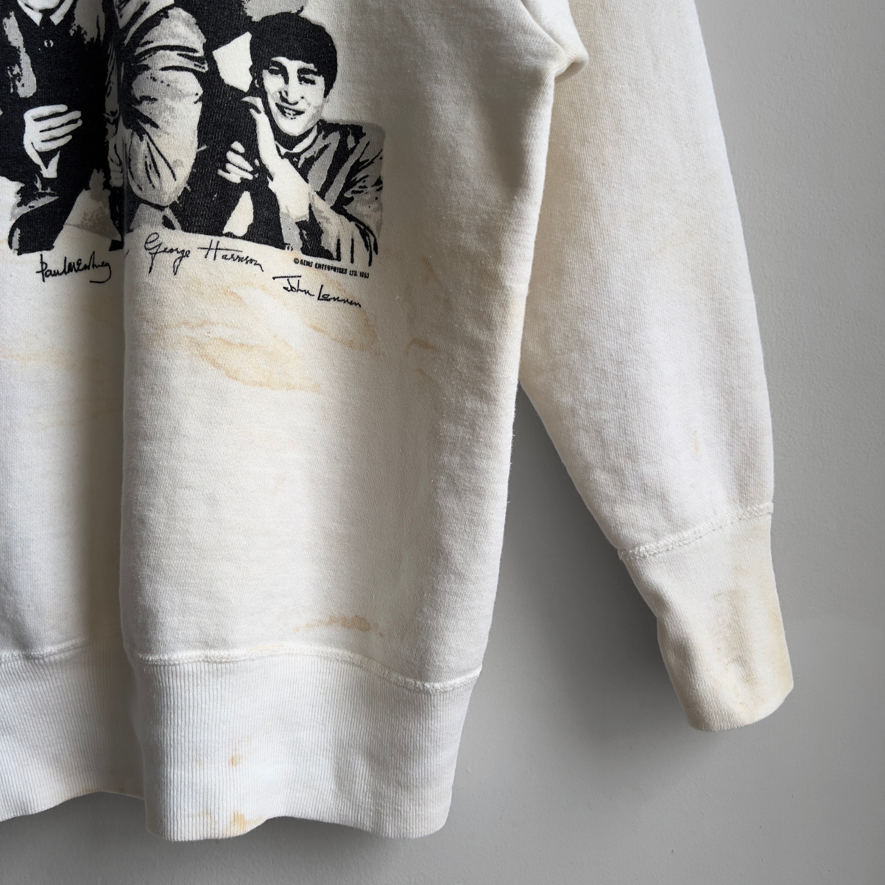 1963 The Beatles Band Nems Enterprises Graphic Sweatshirt  - Shop ThreadCount Vintage Co.
