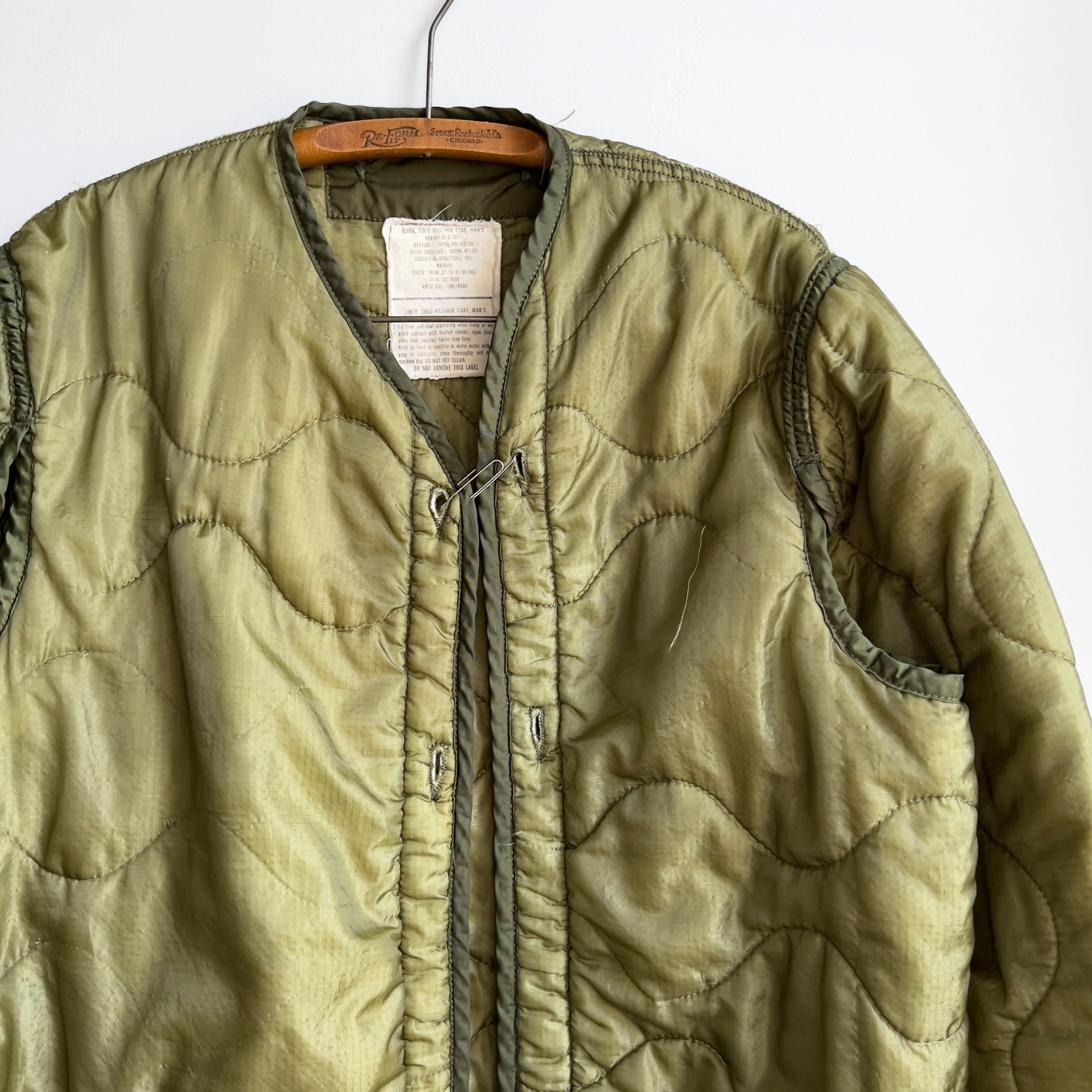 1970s U.S. Military M-51 Cold Weather Quilted Jacket Liner  - Shop ThreadCount Vintage Co.