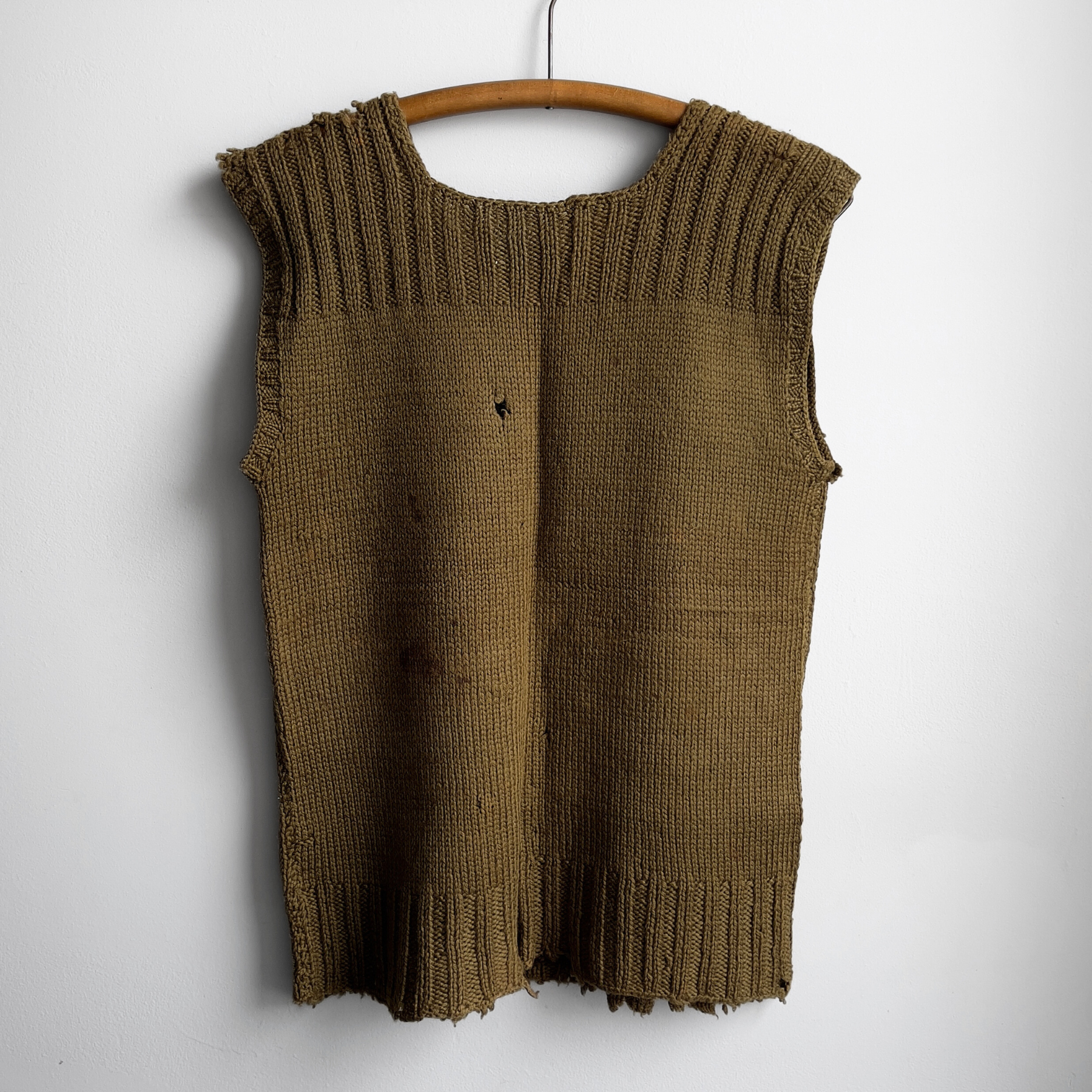 1940s American Red Cross Olive Wool Knit Vest  - Shop ThreadCount Vintage Co.