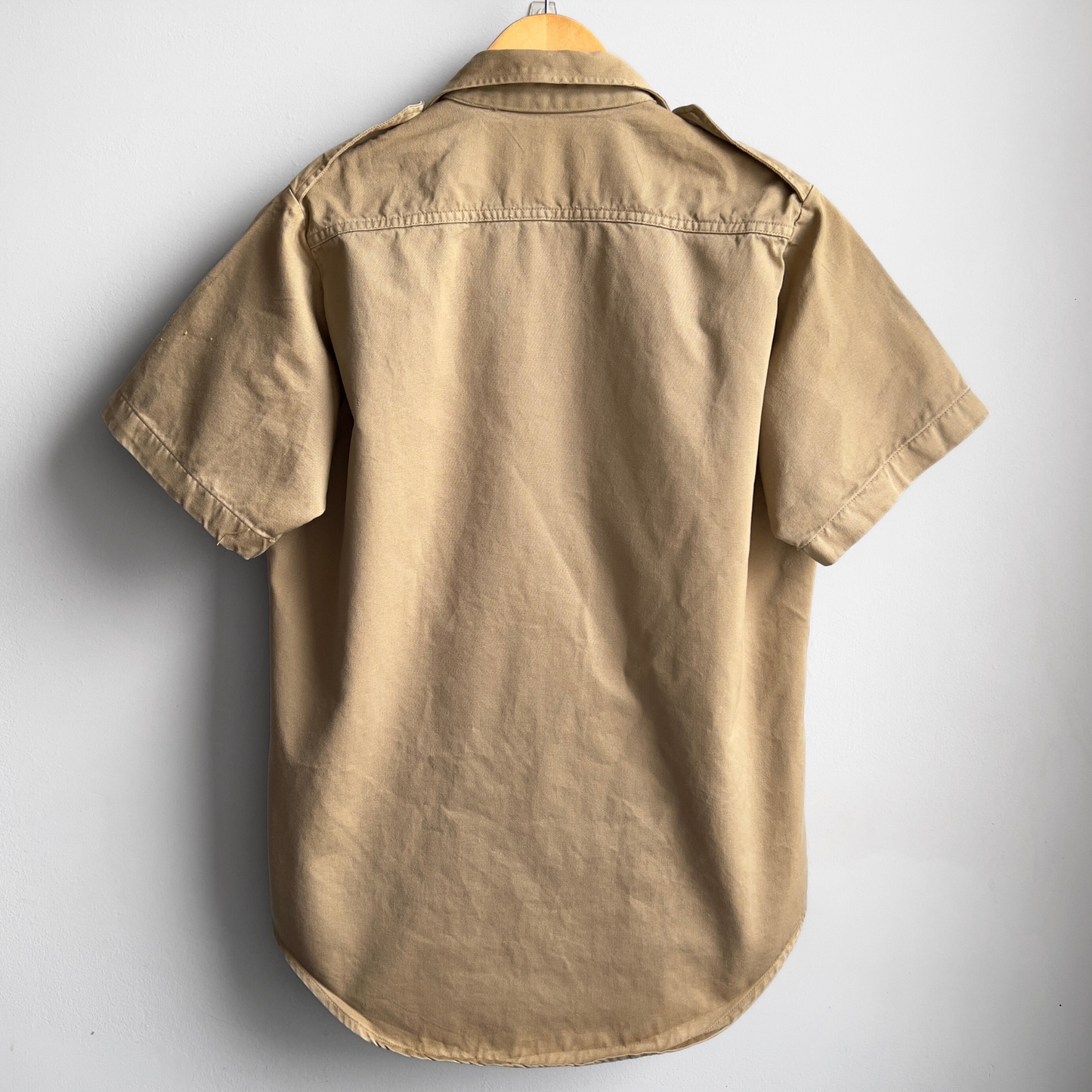 1960s U.S. Air Force Khaki Tan Cotton Twill Uniform Work Shirt - Shop ThreadCount Vintage Co.