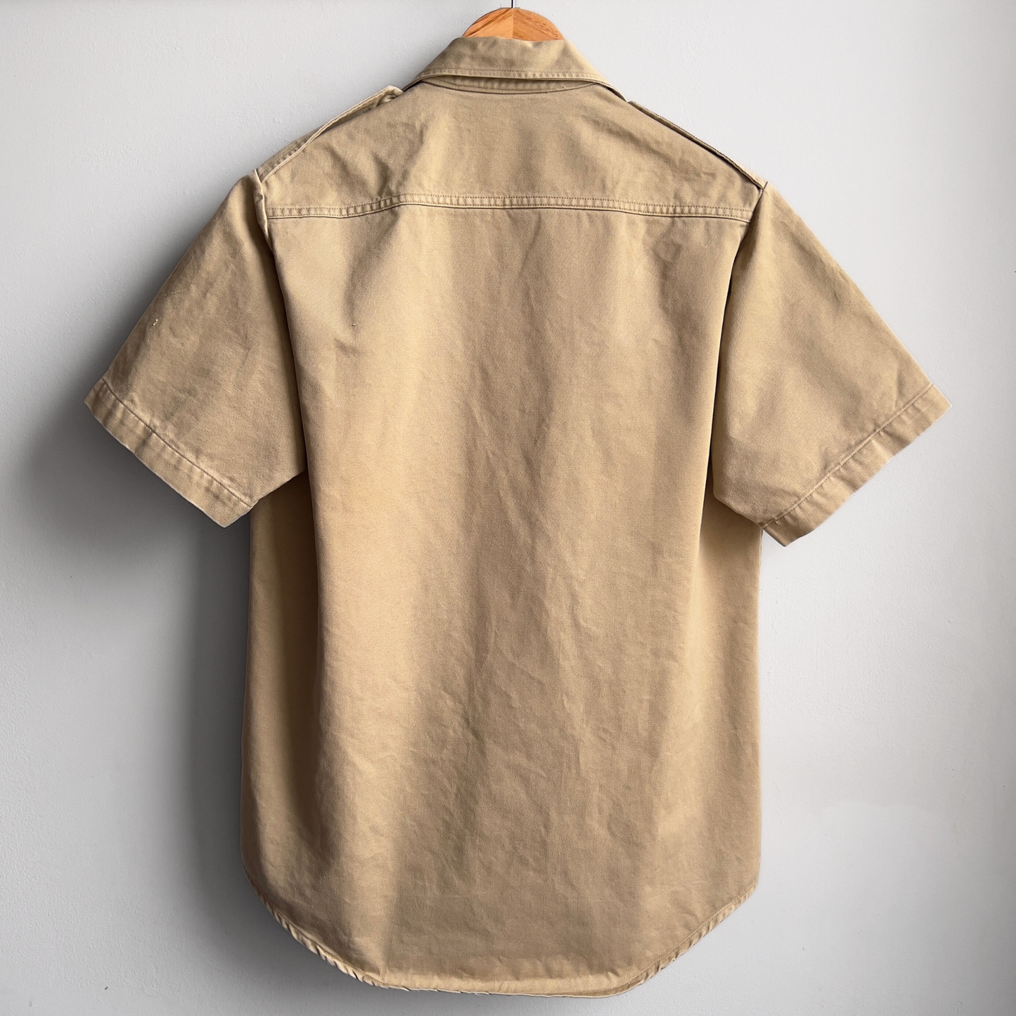1960s U.S. Air Force Khaki Tan Cotton Twill Uniform Work Shirt - Shop ThreadCount Vintage Co.