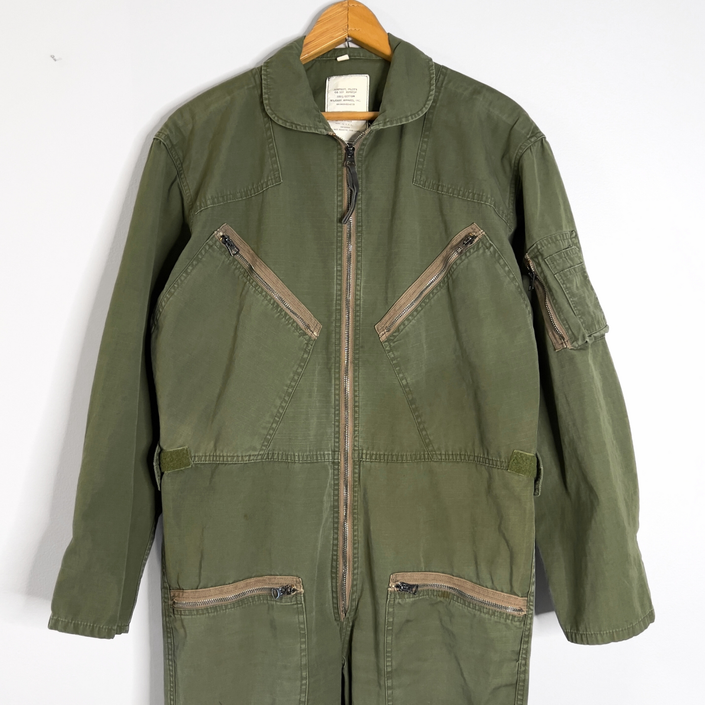 Vintage 1970s U.S. Air Force OG-107 Pilot's Ripstop Full Body Cotton Jumpsuit - Shop ThreadCount Vintage Co.