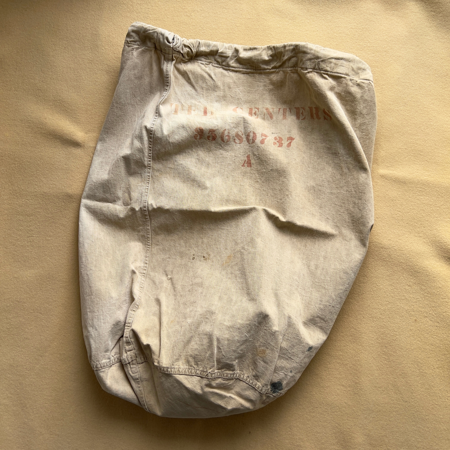 Vintage 1940s U.S. Military Stencil Cotton Laundry Barracks Bag - Shop ThreadCount Vintage Co.