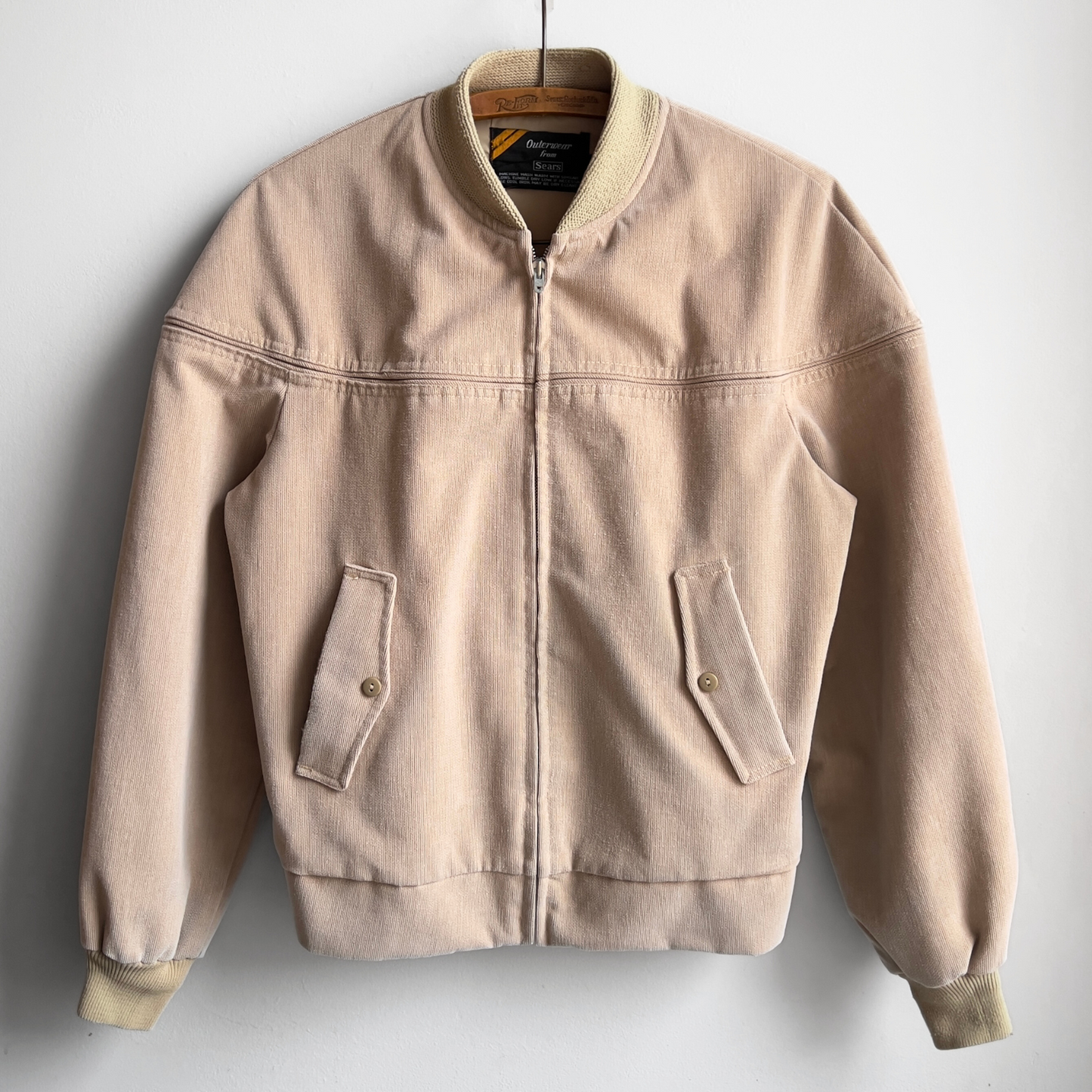 Vintage 1970s Tan Corduroy Derby Bomber Jacket - Shop ThreadCount Vintage Co.