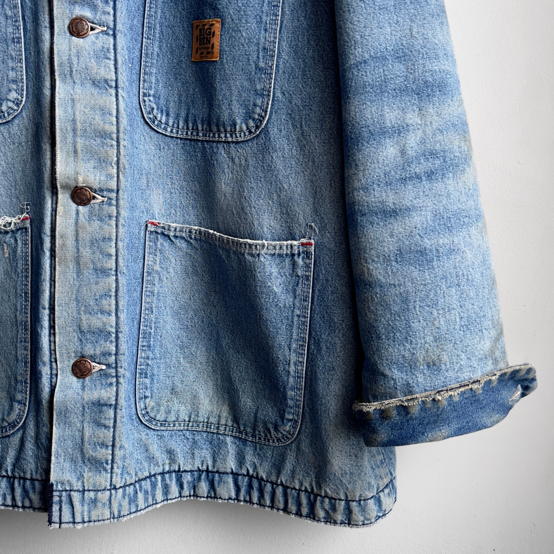 1970s Big Ben Distressed Denim Chore Jacket  - Shop ThreadCount Vintage Co.