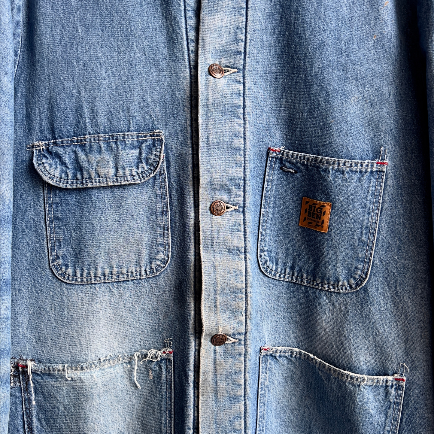 1970s Big Ben Distressed Denim Chore Jacket  - Shop ThreadCount Vintage Co.