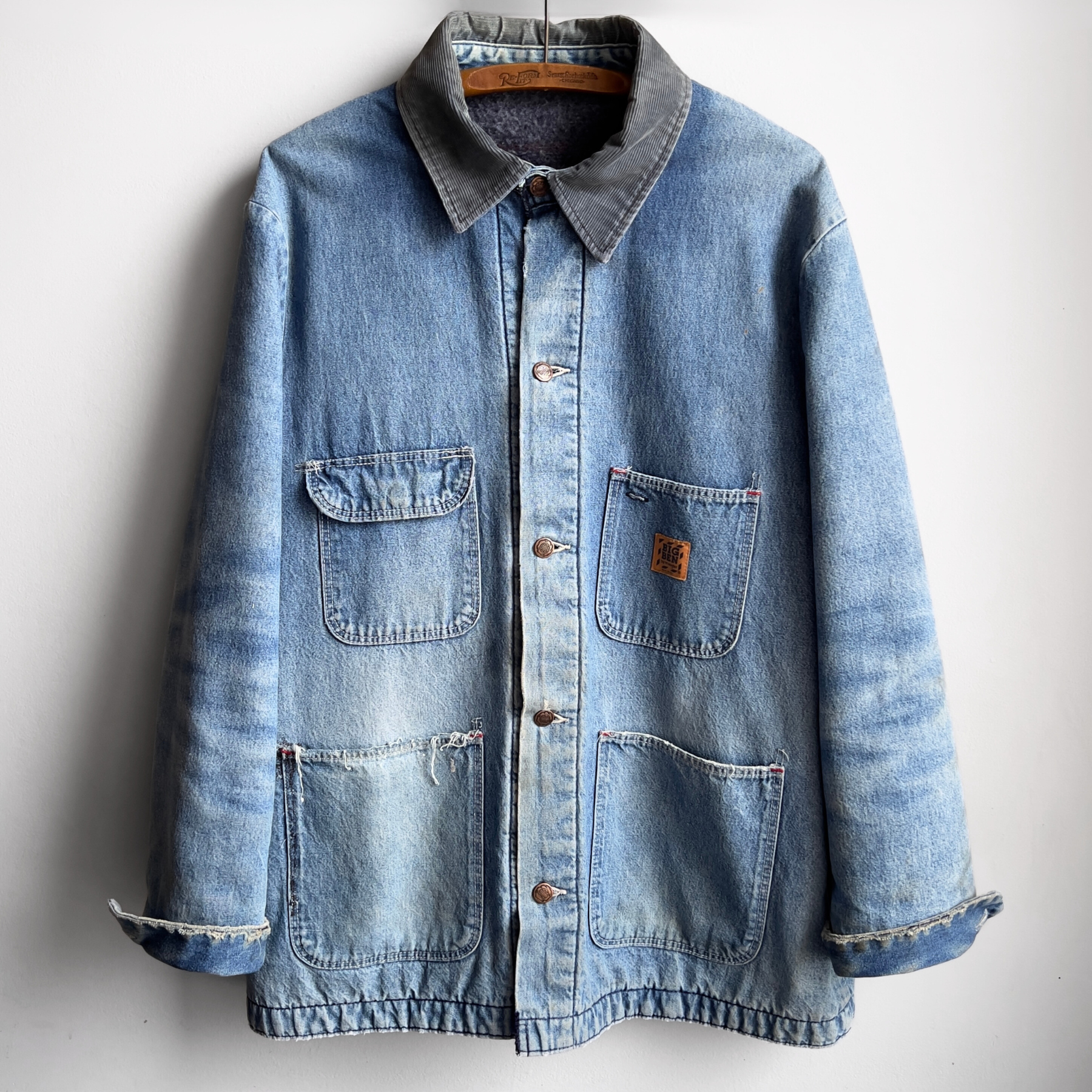 1970s Big Ben Distressed Denim Chore Jacket  - Shop ThreadCount Vintage Co.