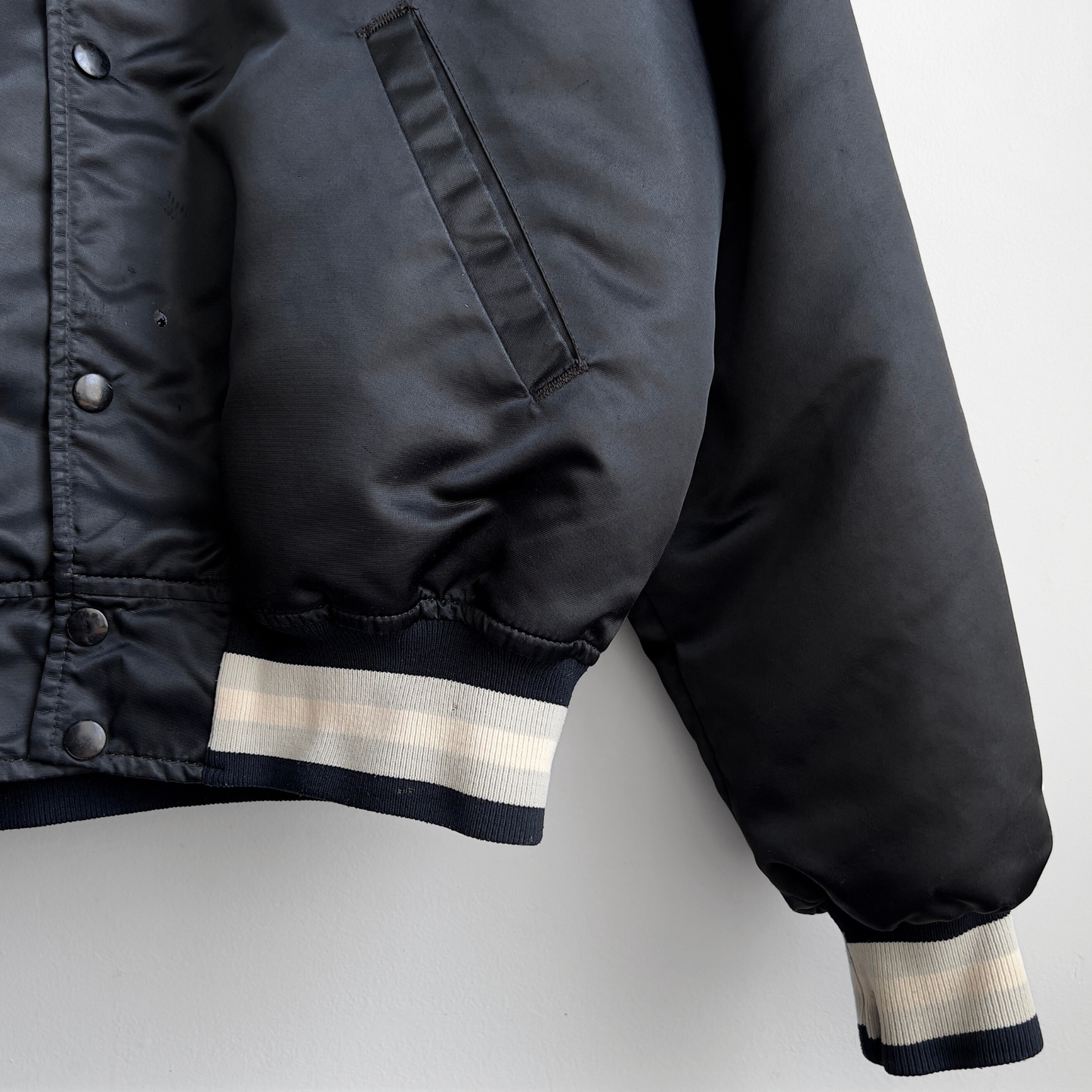 Vintage 1990s Chicago White Sox Starter Black Bomber Jacket - Shop ThreadCount Vintage Co.