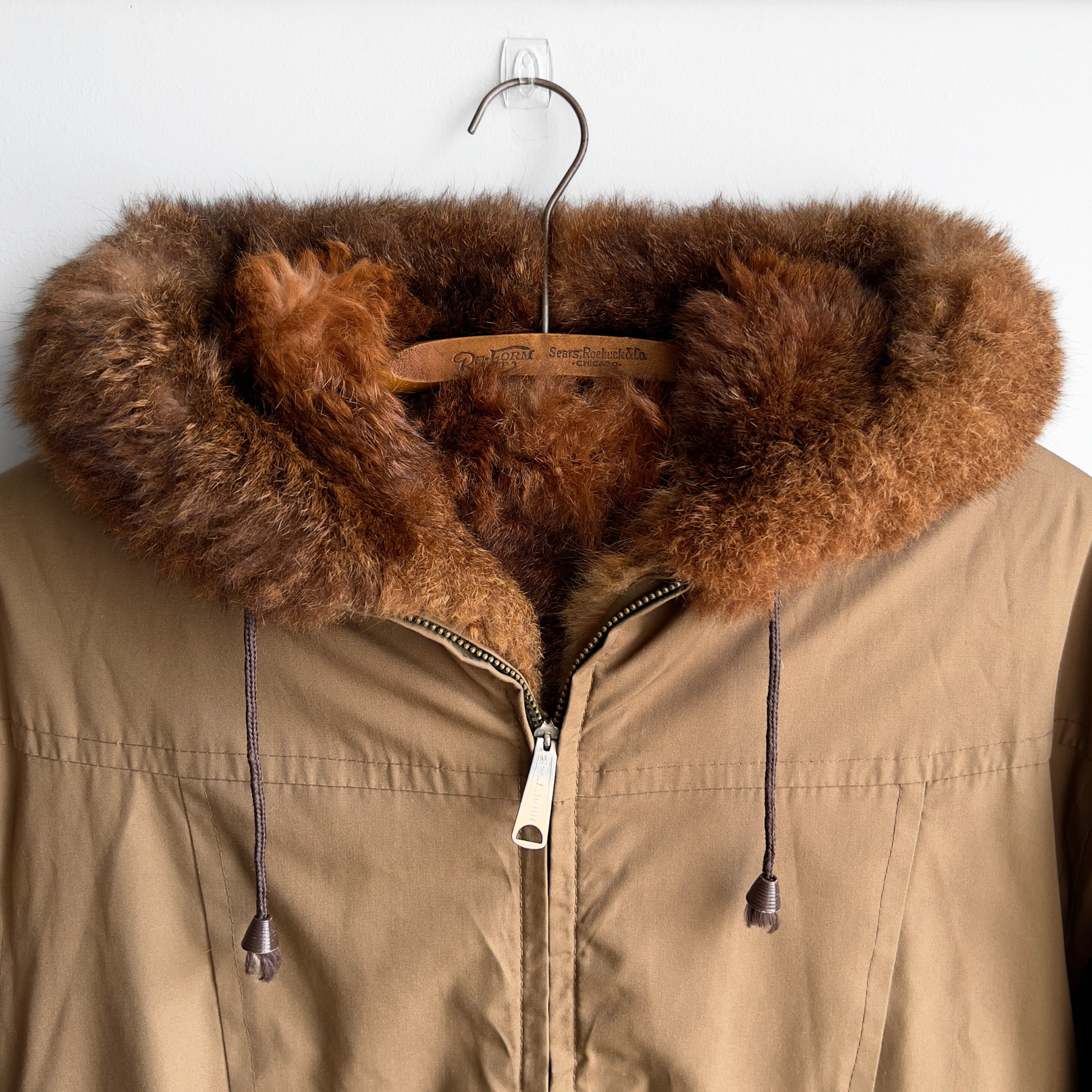 1970s Brown Genuine Fur Zip-Up Hooded Jacket  - Shop ThreadCount Vintage Co.