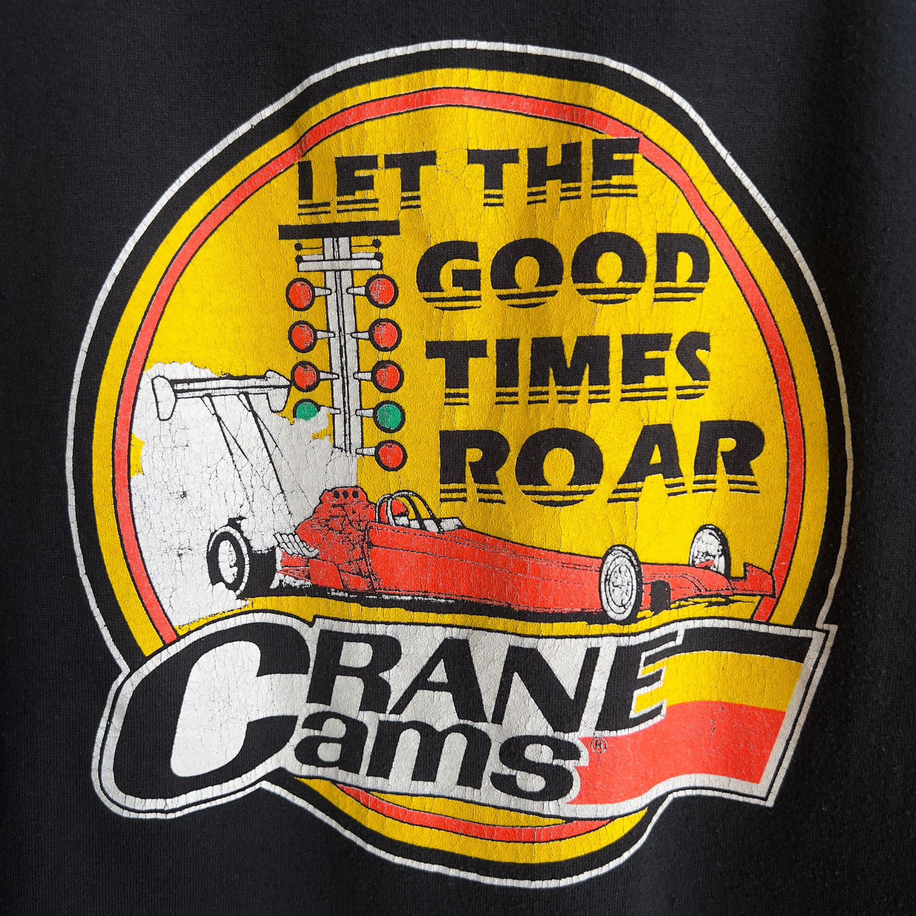 1990s Crane Cams Drag Racing Black Graphic Tee  - Shop ThreadCount Vintage Co.