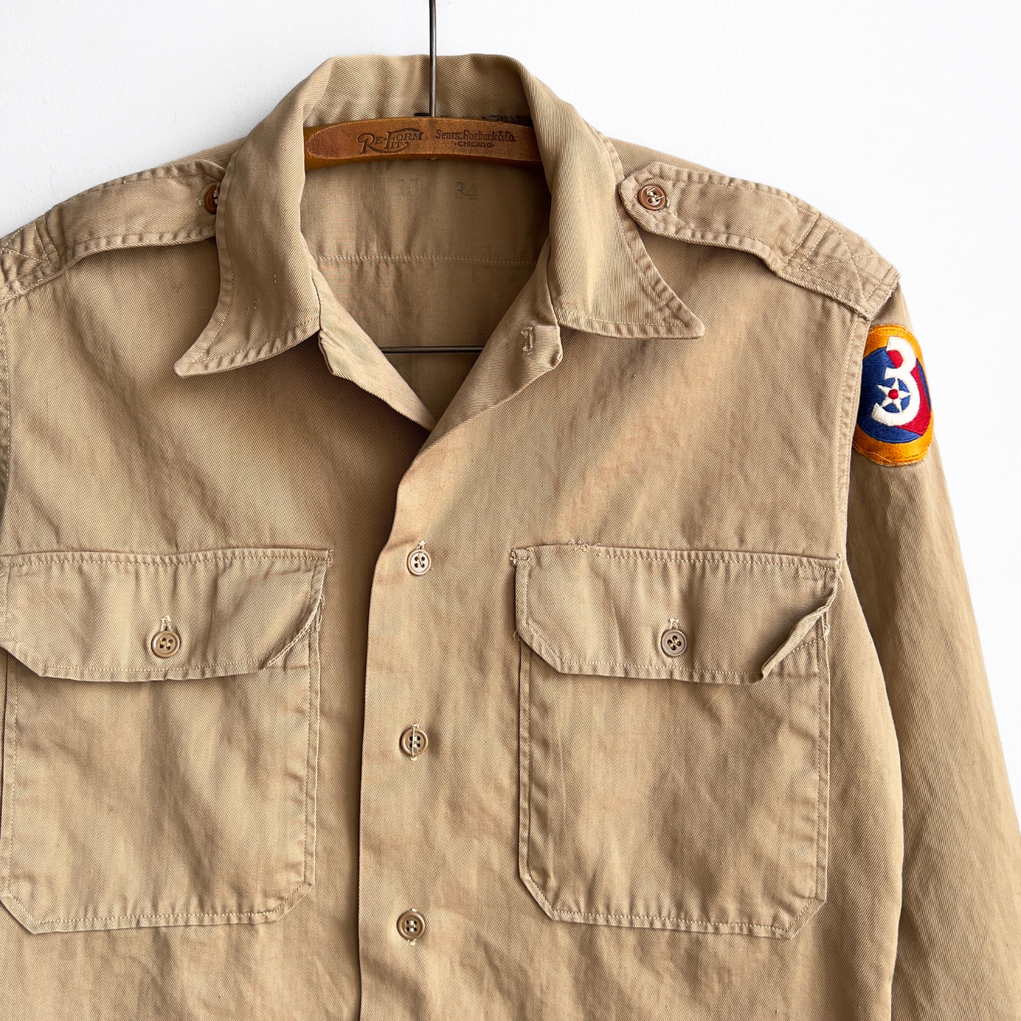 Vintage 1950s U.S. 3rd Army Air Force Regulation Officer Uniform Shirt - Shop ThreadCount Vintage Co.