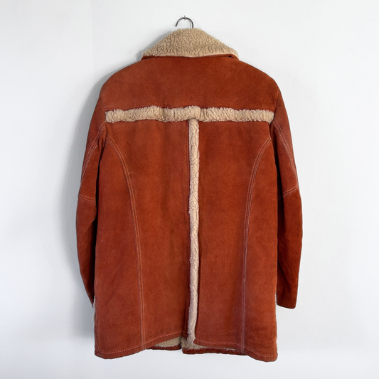 1970s Brown Split Cowhide Leather Coat  - Shop ThreadCount Vintage Co.