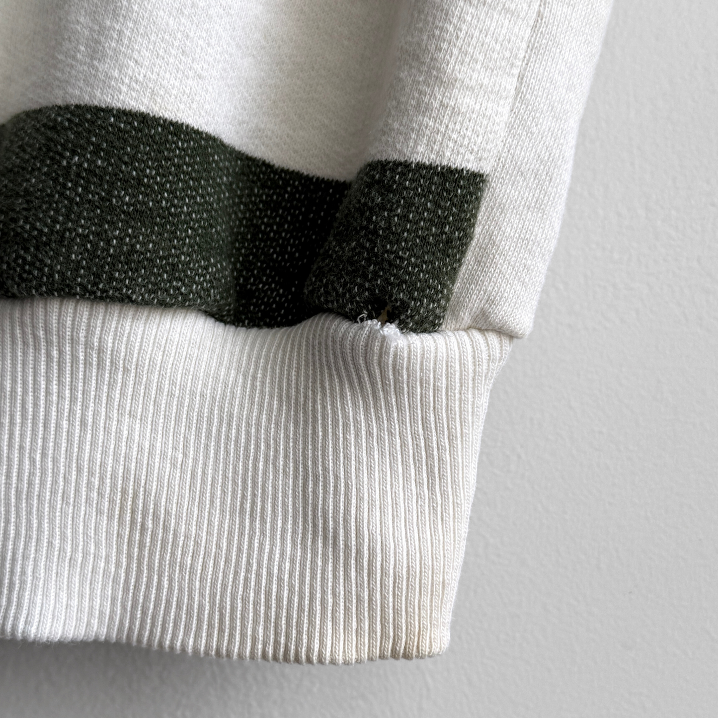 Vintage 1950s Green & White Striped Short Sleeve Sweatshirt - Shop ThreadCount Vintage Co.