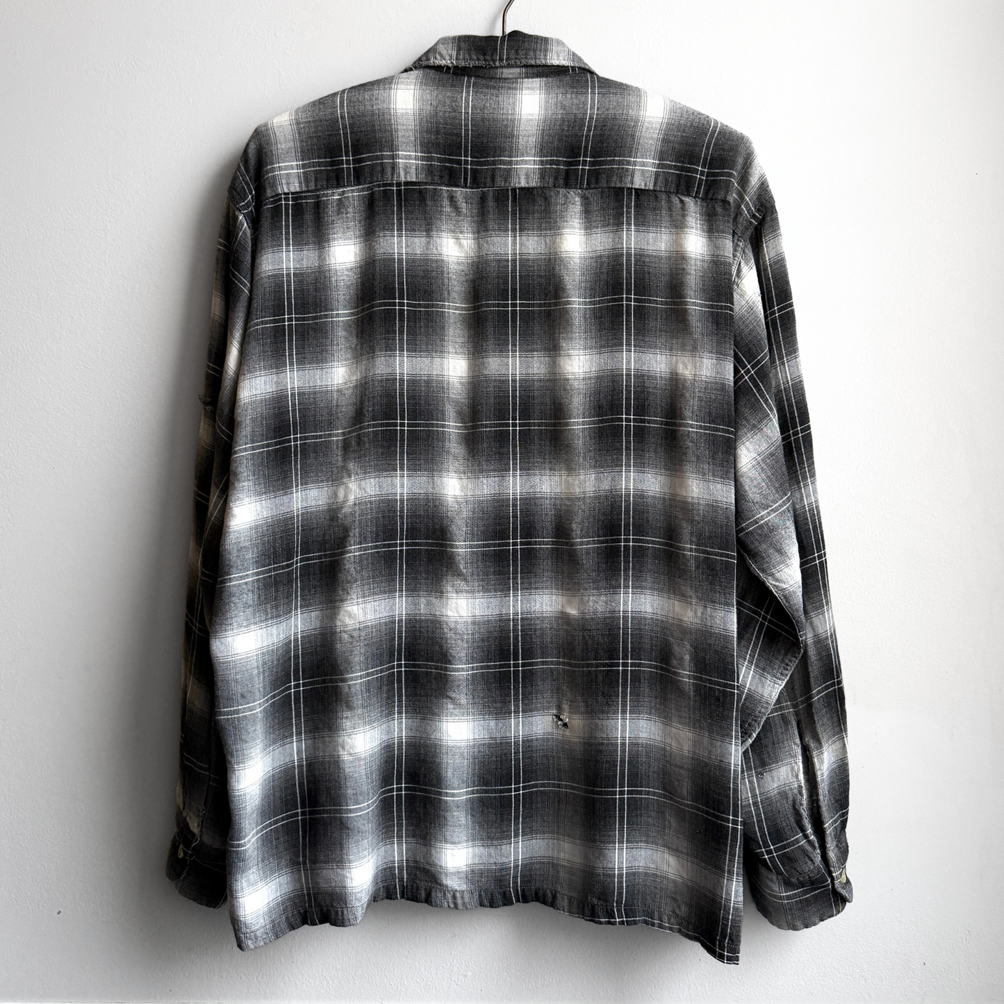 Vintage 1950s Towncraft Distressed Shadow Plaid Rayon Shirt - Shop ThreadCount Vintage Co.