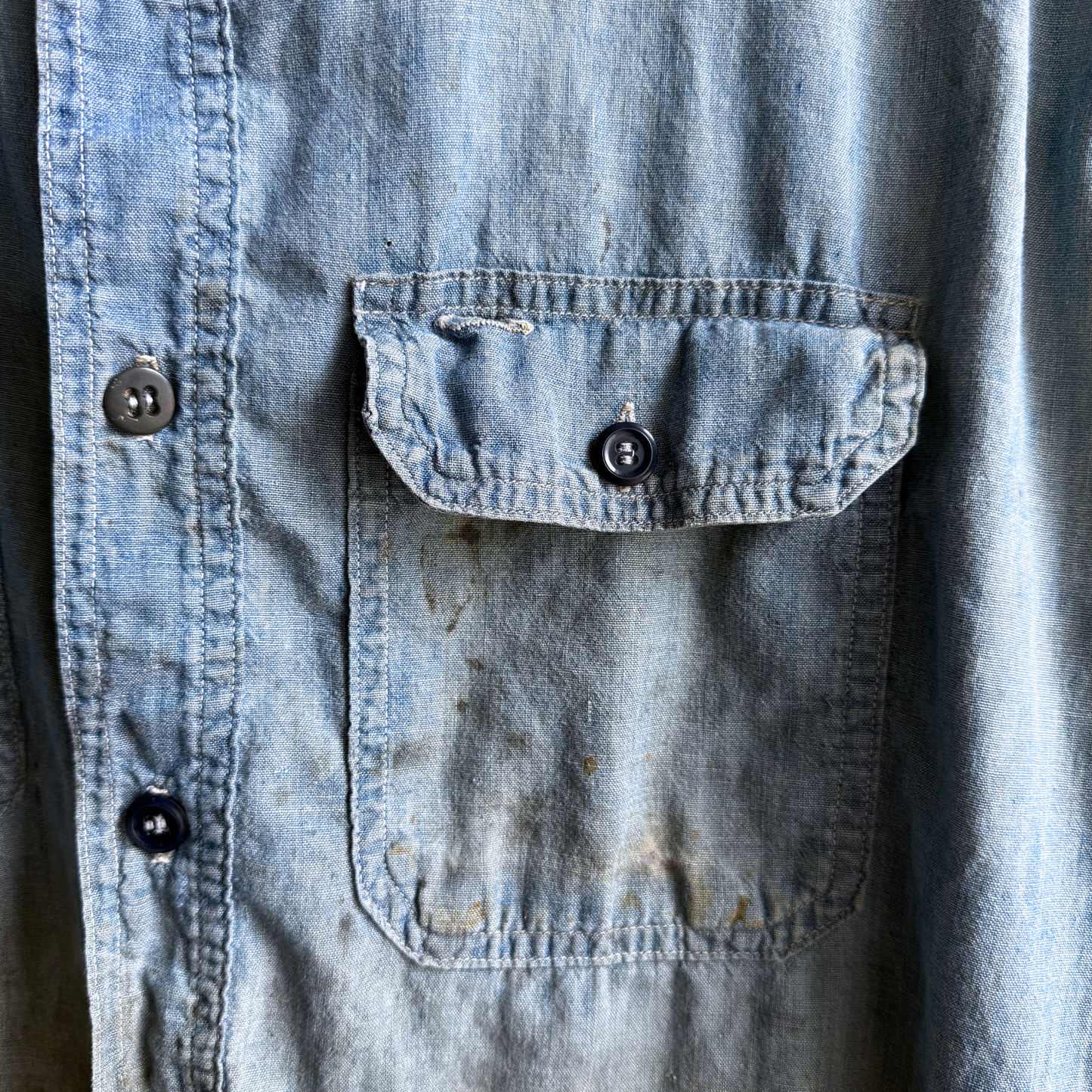 Vintage 1950s Hercules Rough Shod Chambray Work Shirt - Shop ThreadCount Vintage Co.