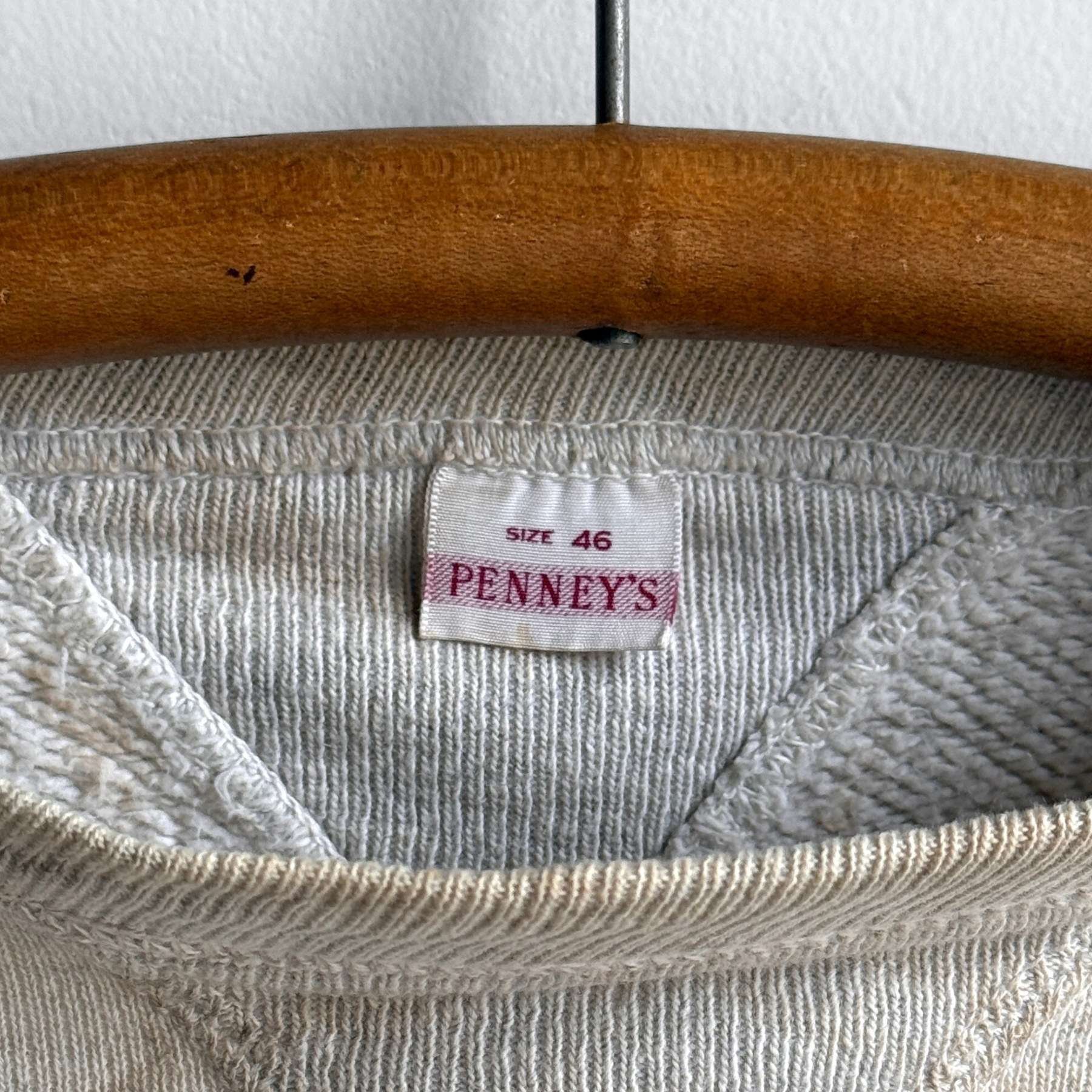 1940s Penney's Double V Distressed White Sweatshirt  - Shop ThreadCount Vintage Co.