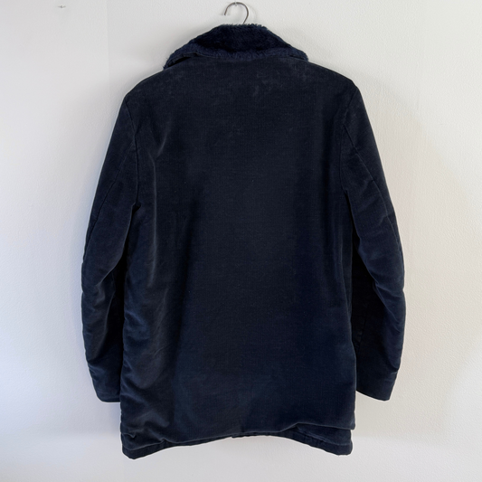 1970s Midnight Navy Blue Velour Bush Coat  - Shop ThreadCount Vintage Co.