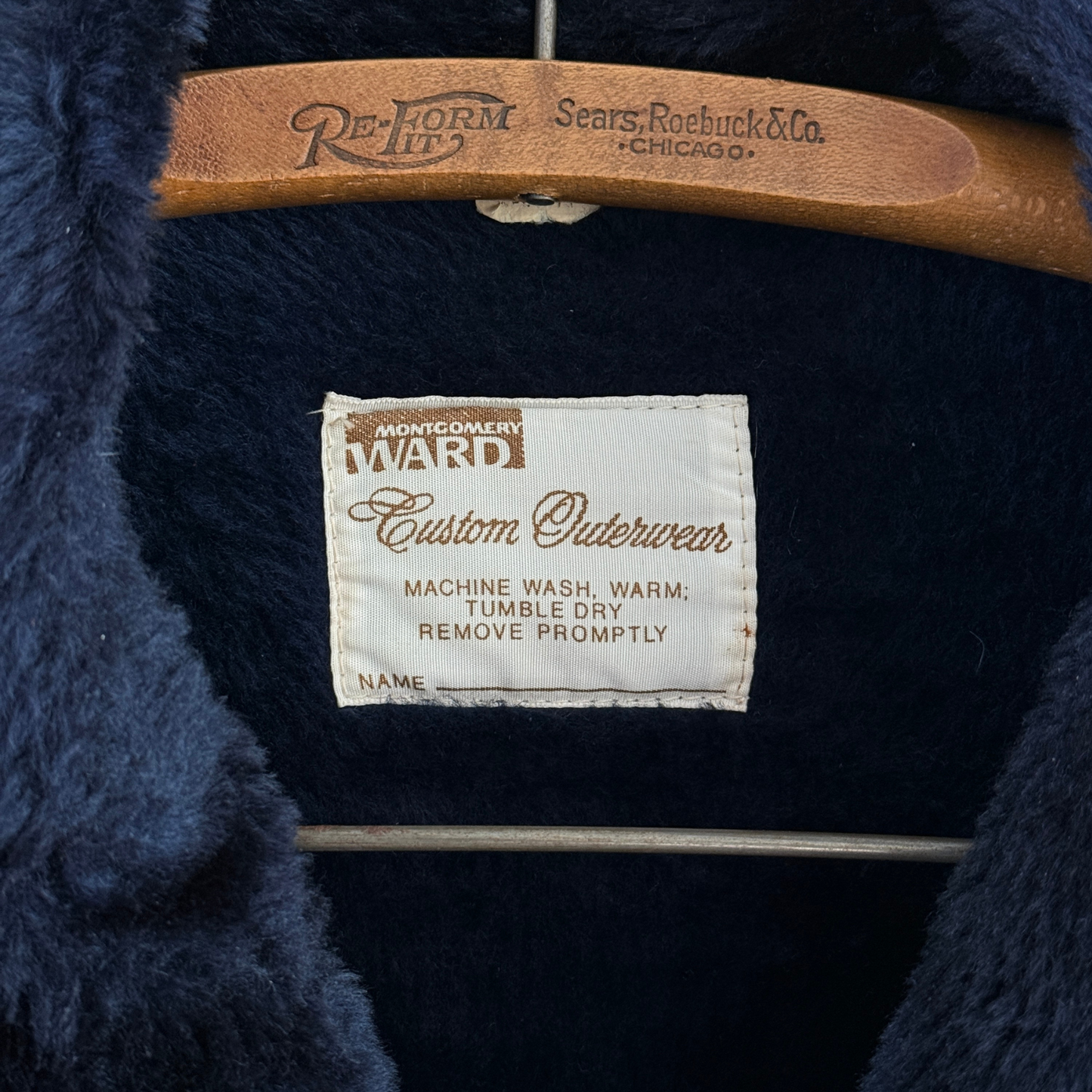 Vintage 1970s Midnight Navy Blue Velour Bush Coat - Shop ThreadCount Vintage Co.