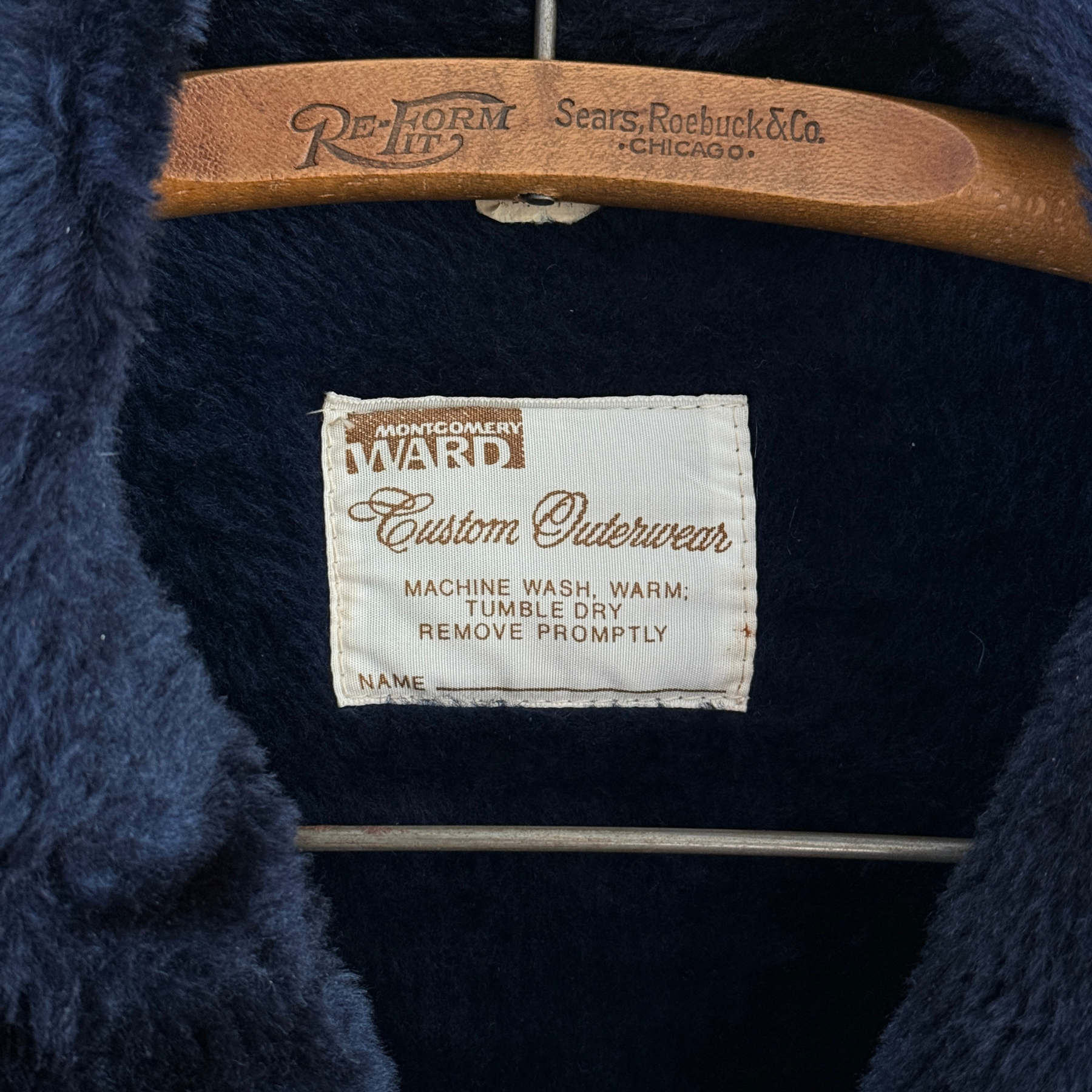 1970s Midnight Navy Blue Velour Bush Coat  - Shop ThreadCount Vintage Co.