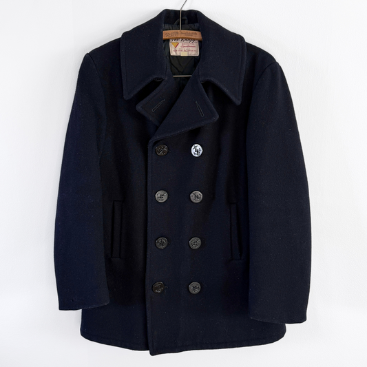 1960s U.S. Navy Double Breasted Wool Peacoat  - Shop ThreadCount Vintage Co.