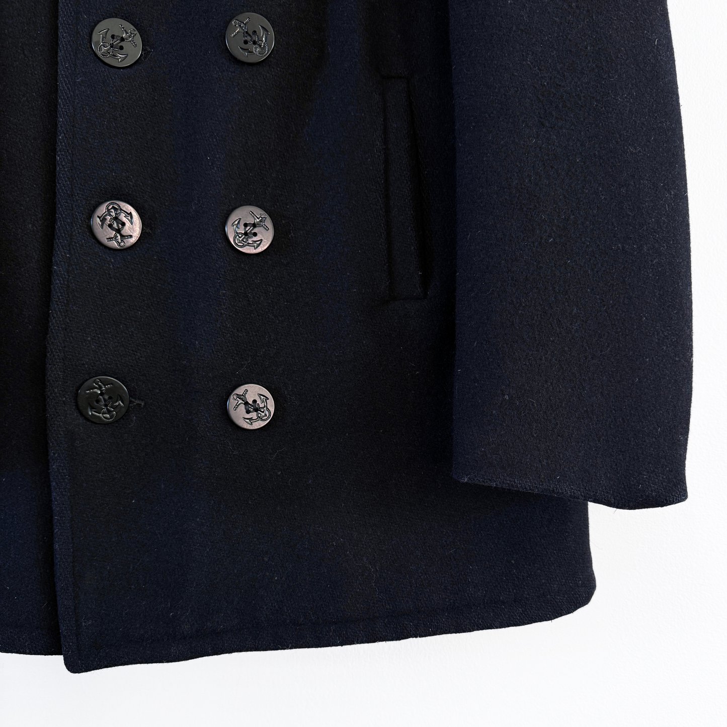Vintage 1960s U.S. Navy Double Breasted Wool Peacoat - Shop ThreadCount Vintage Co.