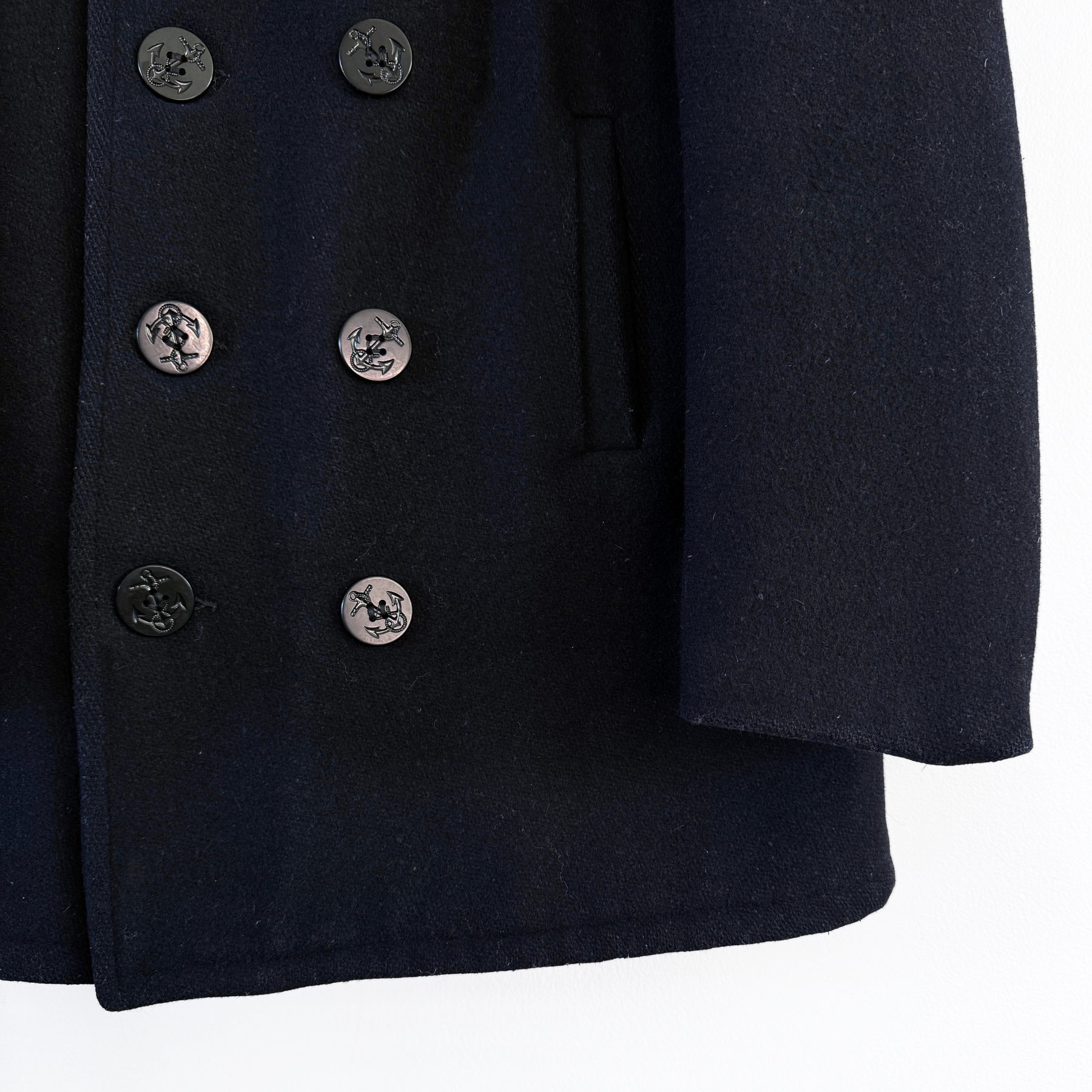 1960s U.S. Navy Double Breasted Wool Peacoat  - Shop ThreadCount Vintage Co.