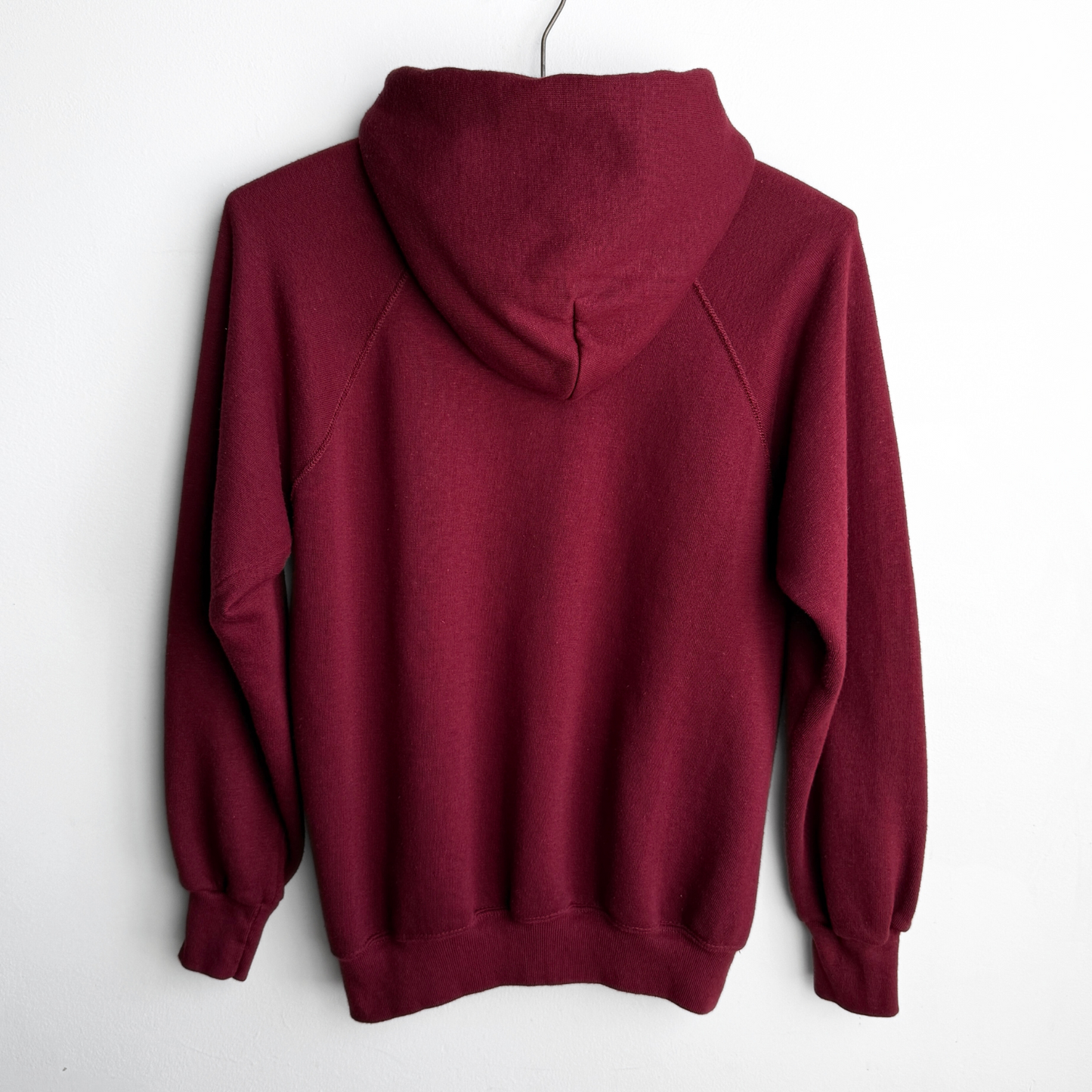 Vintage 1970s Burgundy Red Blank Raglan Hoodie - Shop ThreadCount Vintage Co.