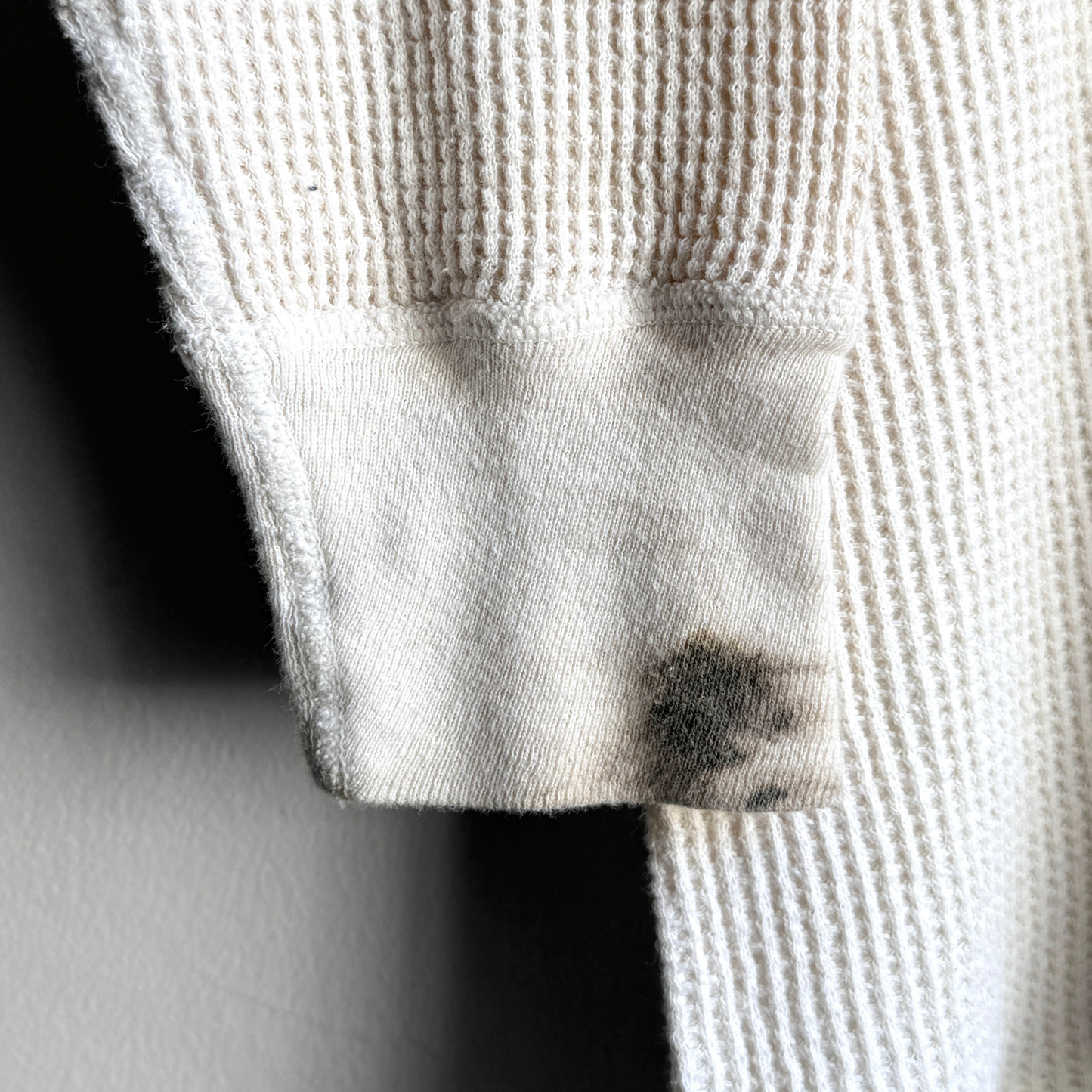 Vintage 1980s White Waffle Knit Thermal Long Sleeve - Shop ThreadCount Vintage Co.