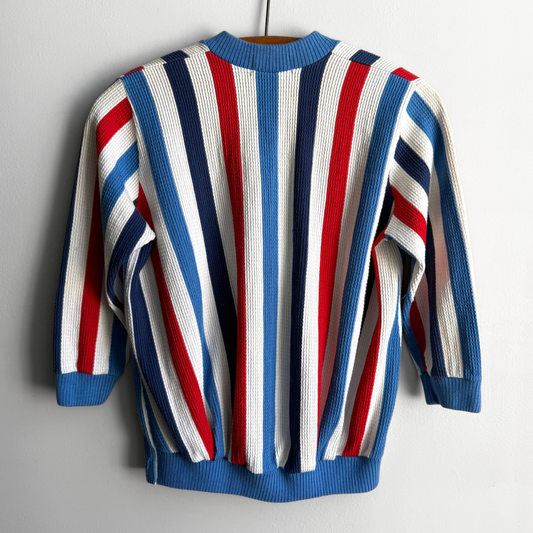 1960s Multi Color Stripe Knit Cardigan  - Shop ThreadCount Vintage Co.