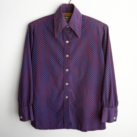 1960s Floral Print Dagger Collar Button Up Shirt  - Shop ThreadCount Vintage Co.