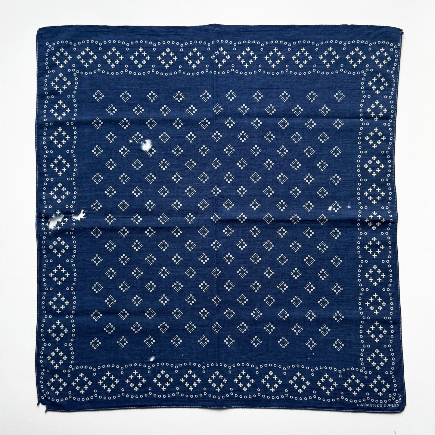 1950s Guaranteed Duplex Fast Blue Cotton Bandana - Shop ThreadCount Vintage Co.