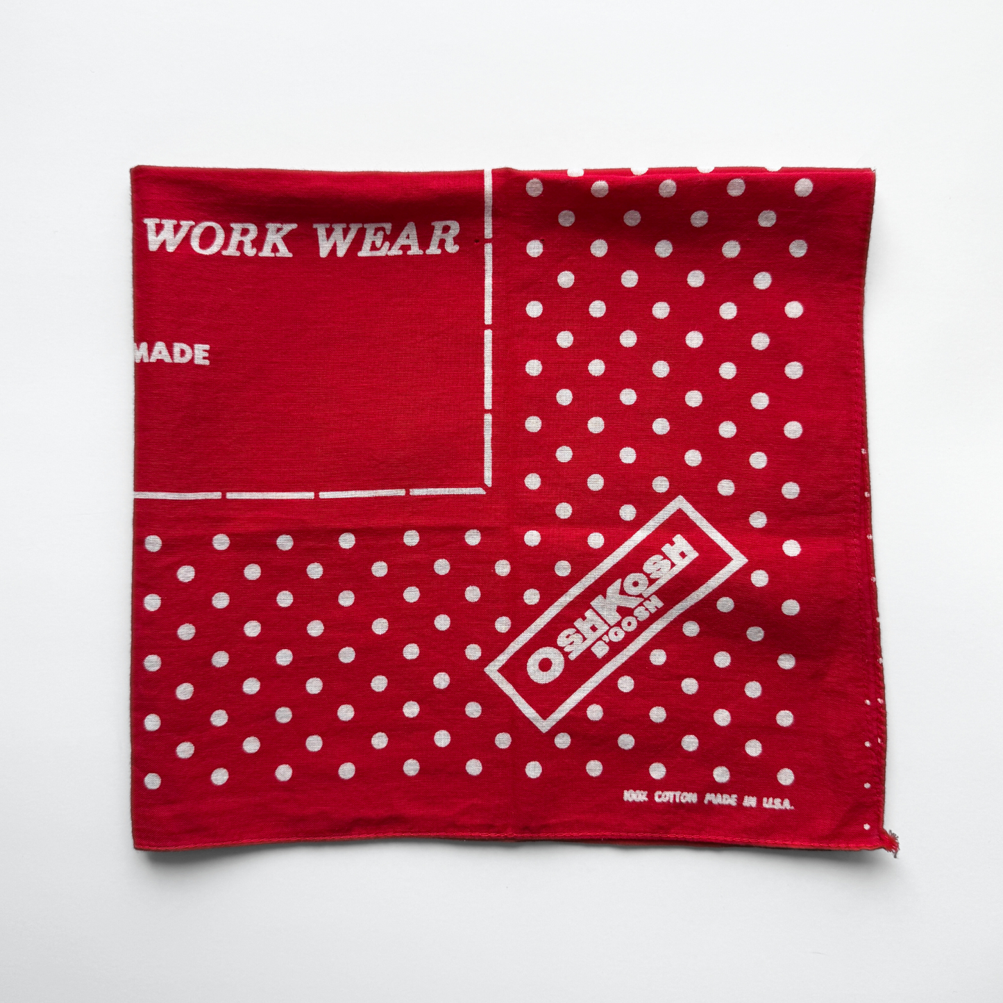 Vintage 1980s OshKosh B'Gosh Workwear Red Advertising Bandana - Shop ThreadCount Vintage Co.
