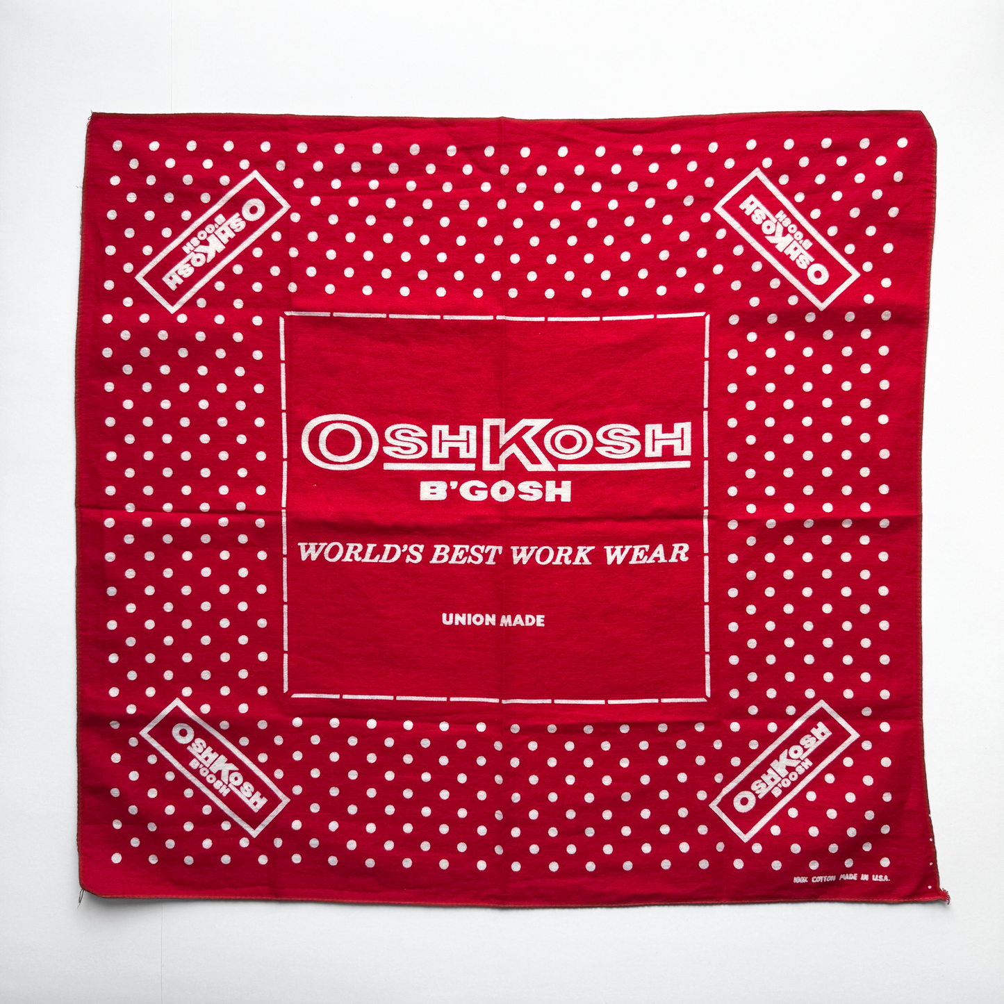 Vintage 1980s OshKosh B'Gosh Workwear Red Advertising Bandana - Shop ThreadCount Vintage Co.