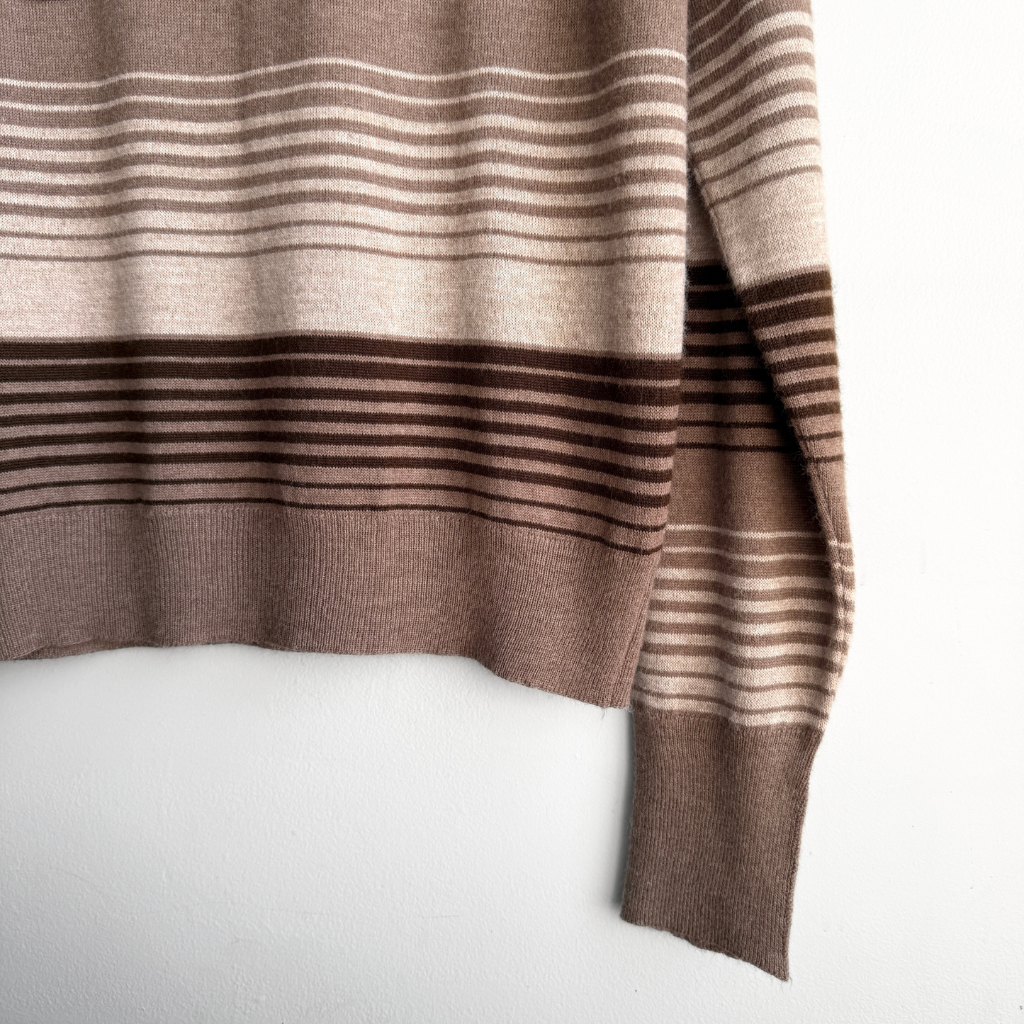 1980s Brown Striped Long Sleeve Polo Sweater - Shop ThreadCount Vintage Co.