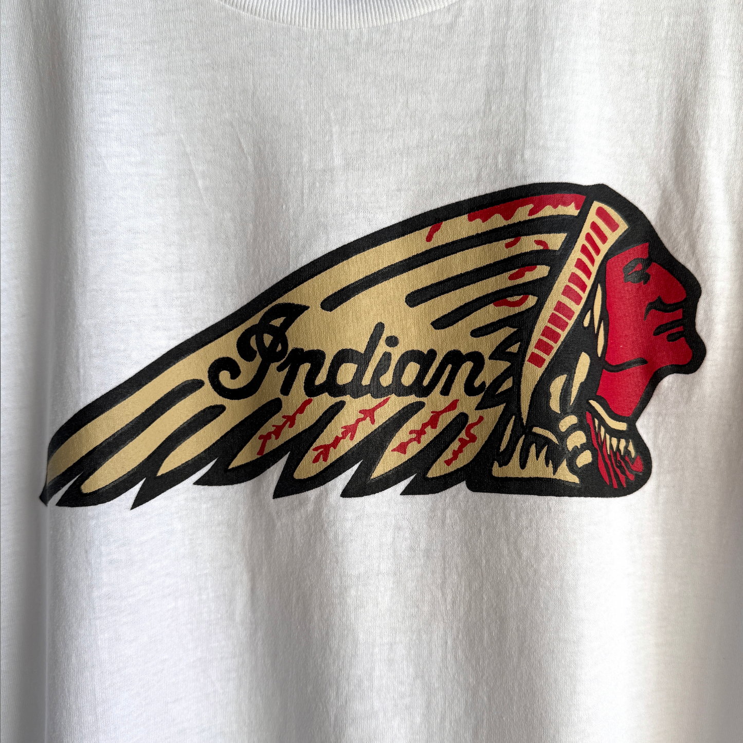 Vintage 1990s Indian Motorcycles Chief Head White Graphic Tee - Shop ThreadCount Vintage Co.