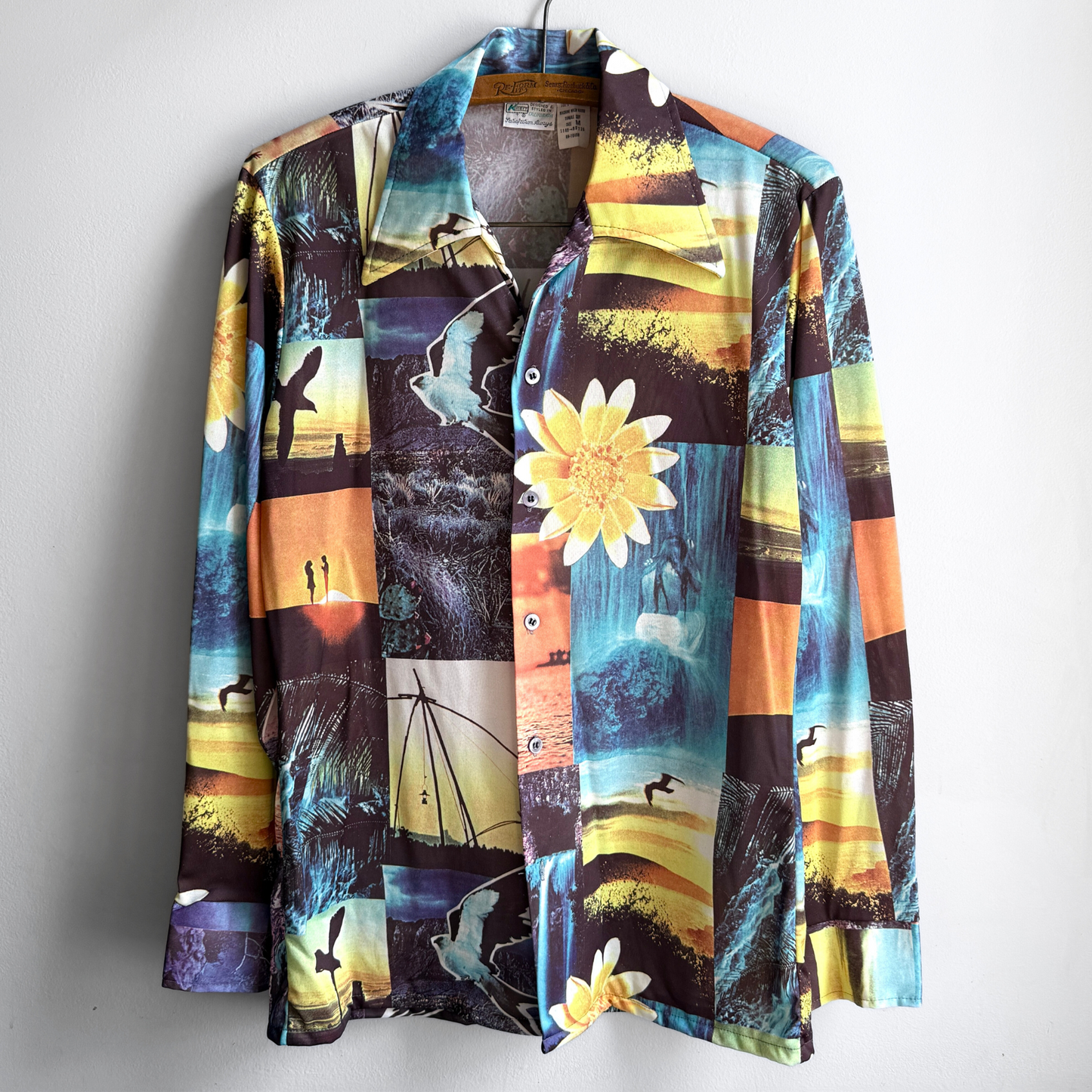 1970s California Photo Print Button Up Shirt - Shop ThreadCount Vintage Co.