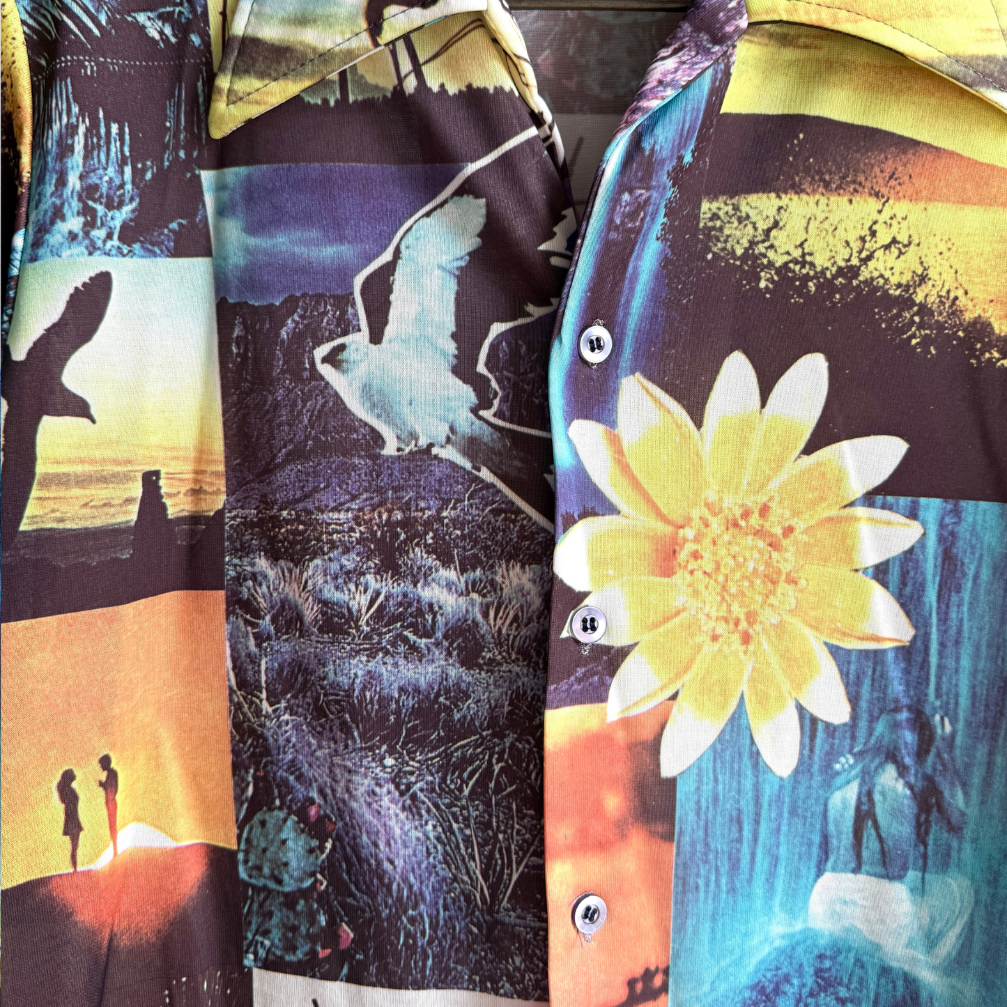 1970s California Photo Print Button Up Shirt - Shop ThreadCount Vintage Co.